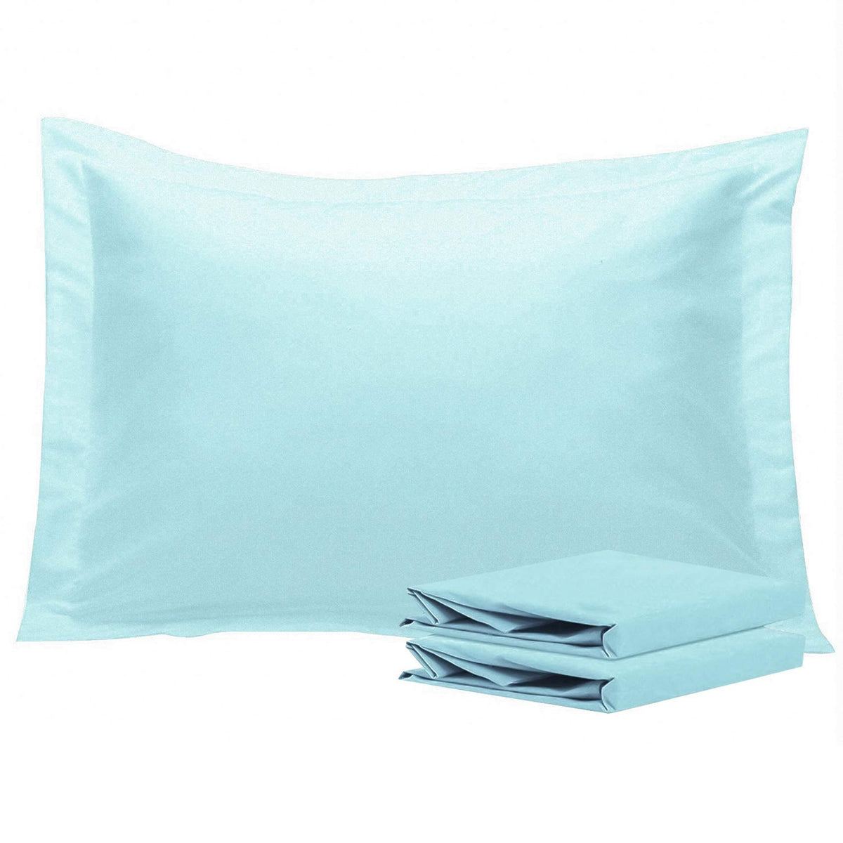NTBAY Standard Pillow Shams, Set of 2, Microfiber, White