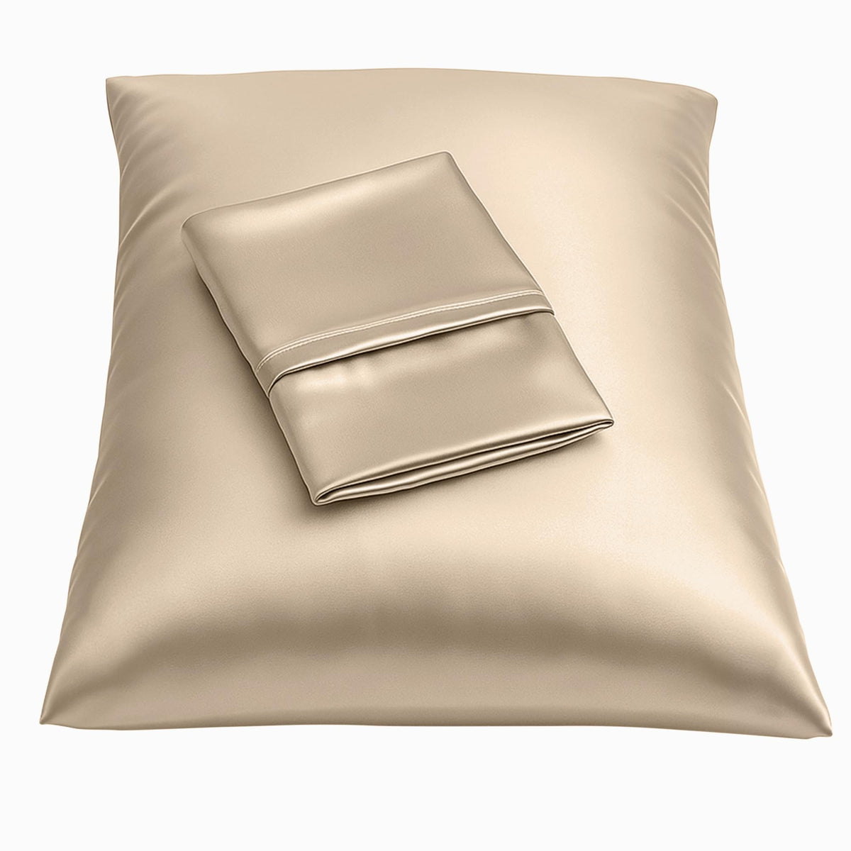 BLISSFORD Satin Pillowcase with Zipper, Like Silk Pillow Cases - Black