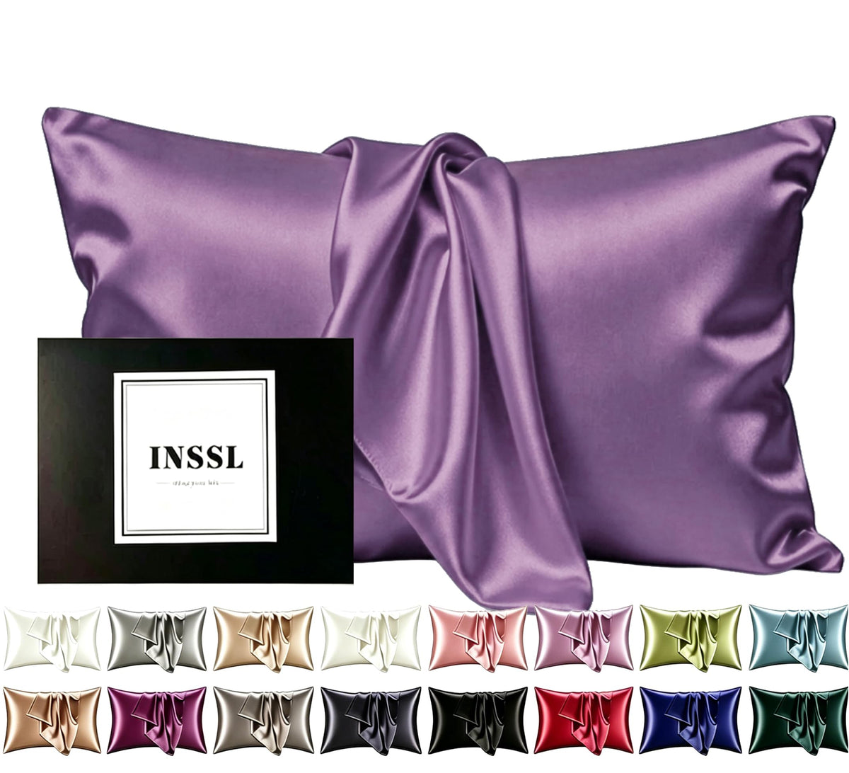 INSSL Silk Pillowcase for Women, Mulberry Silk Pillowcase for Hair and Skin and Stay Comfortable and Breathable During Sleep (Standard, Coral)