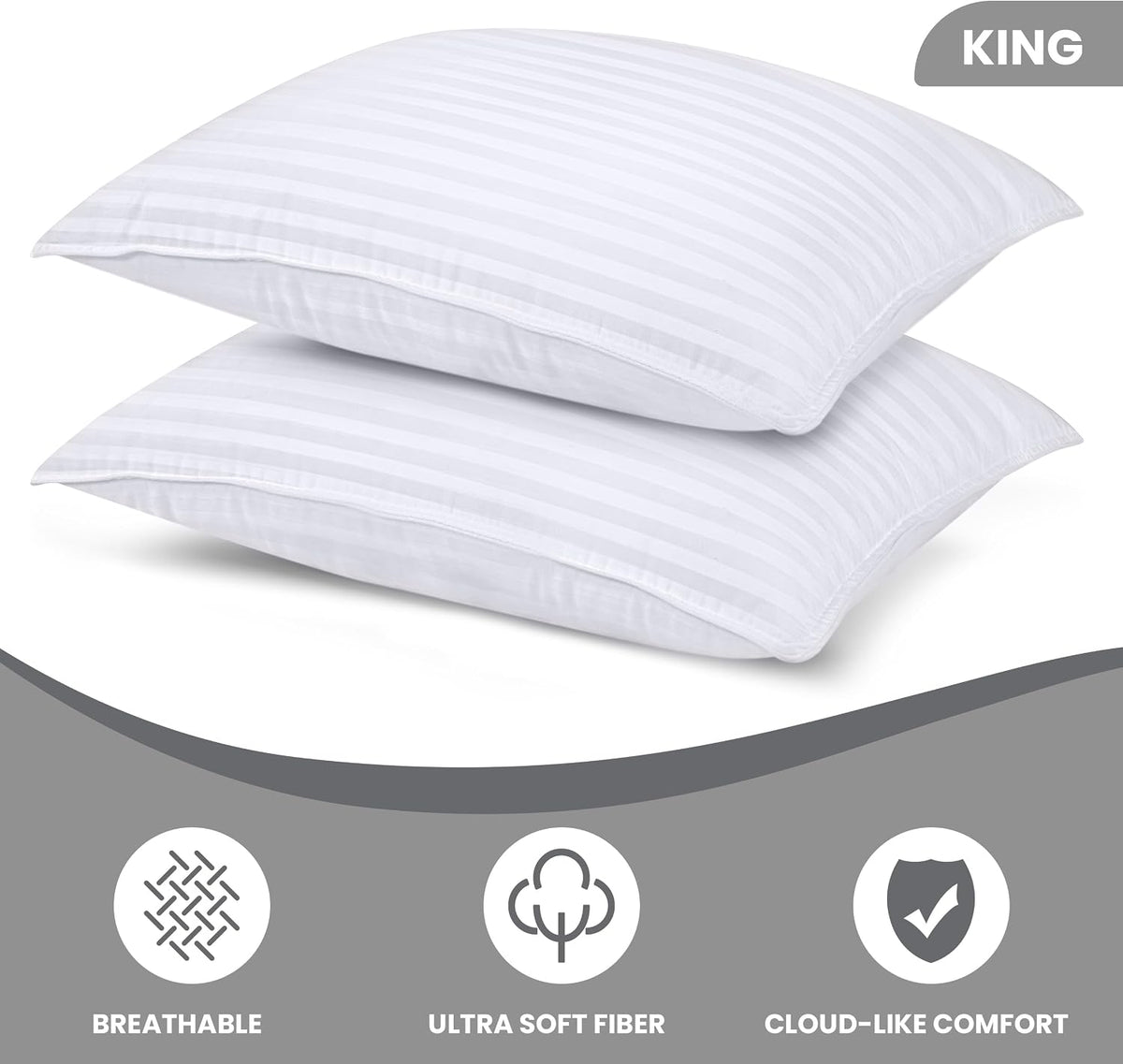 Utopia Bedding Hotel Bed Pillows for Sleeping, Pillows King Size Set of 2