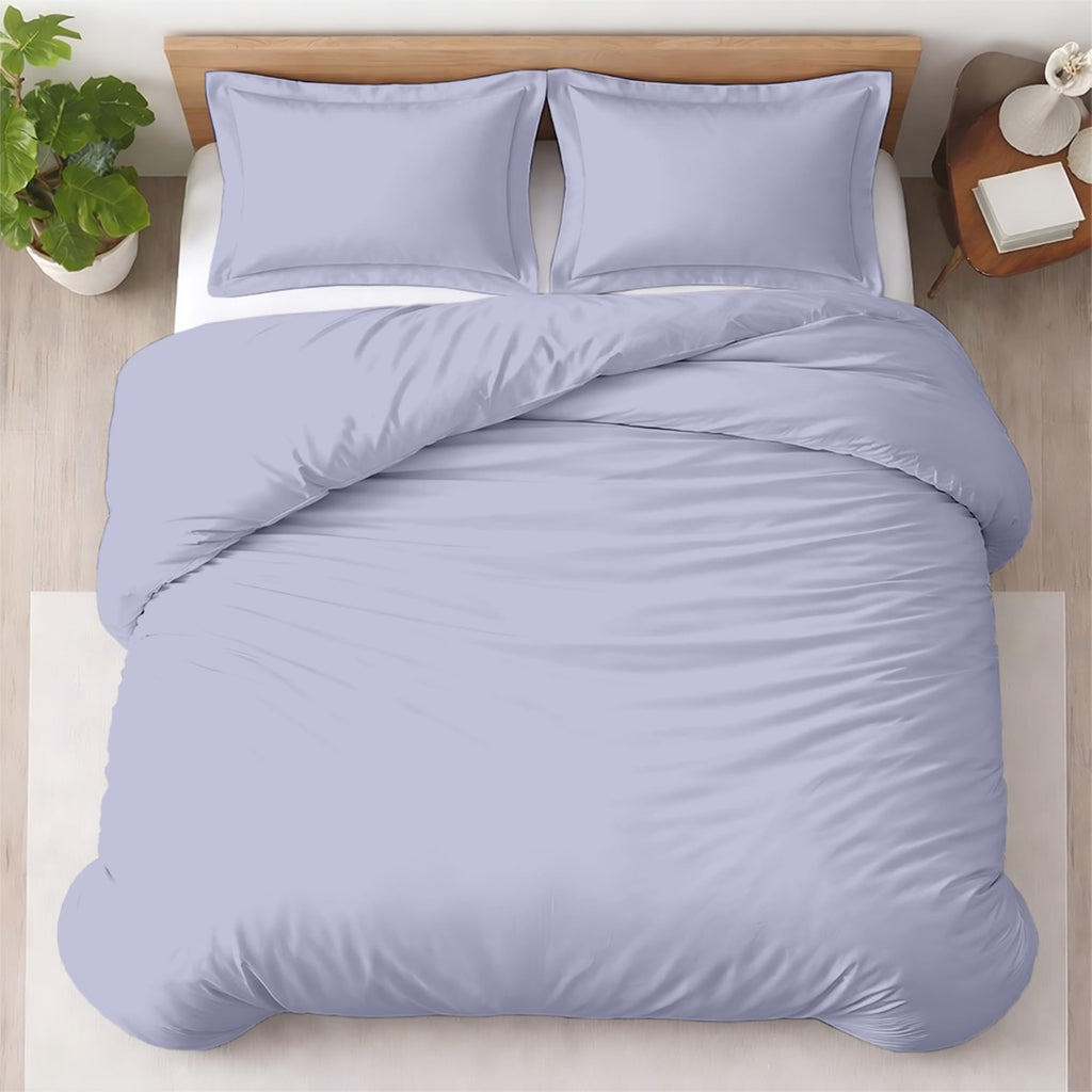 Kotton Culture 3 Pc Duvet Cover King Size Set-100% Egyptian Cotton 600 Thread Count Ultra Soft Premium Durable Comforter Cover Zipper Closure & Corner Ties - (Plum, 104" X 94")