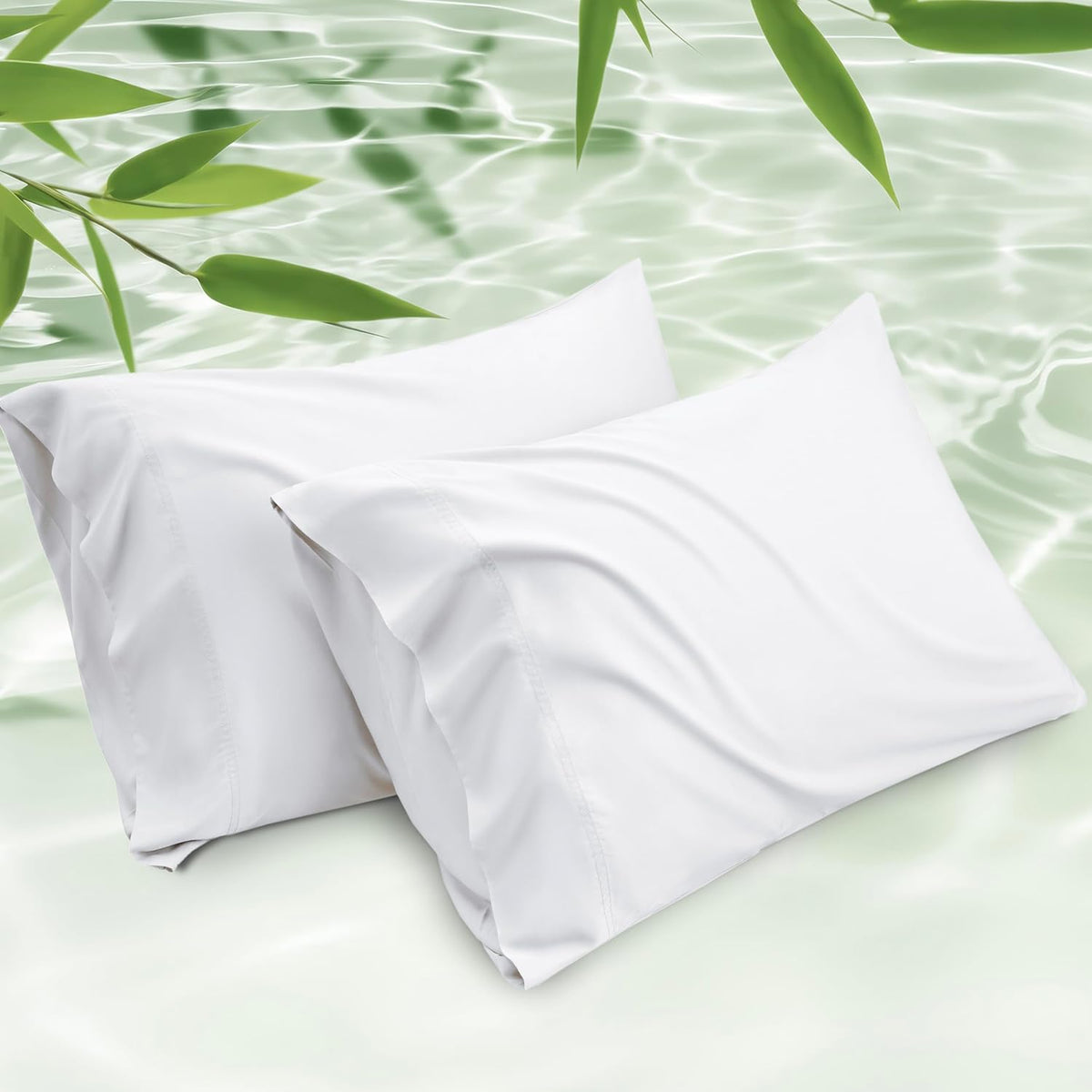 Bedsure Pillow Cases Standard Size Set of 2, 100% Rayon Derived from Bamboo