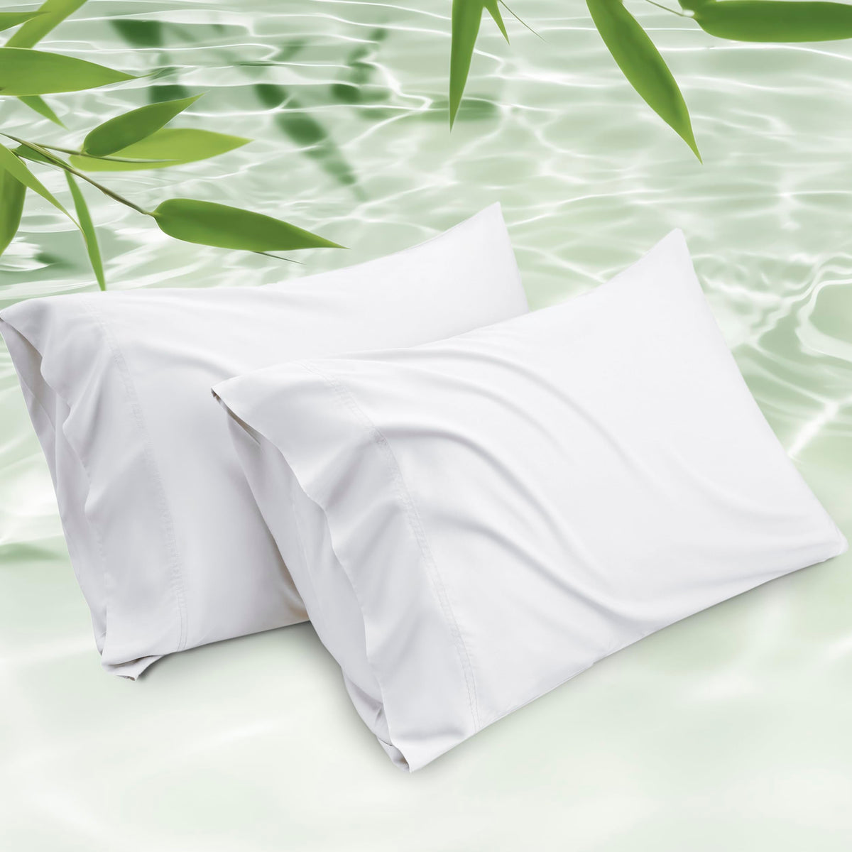 Bedsure Pillow Cases Standard Size Set of 2, 100% Rayon Derived from Bamboo