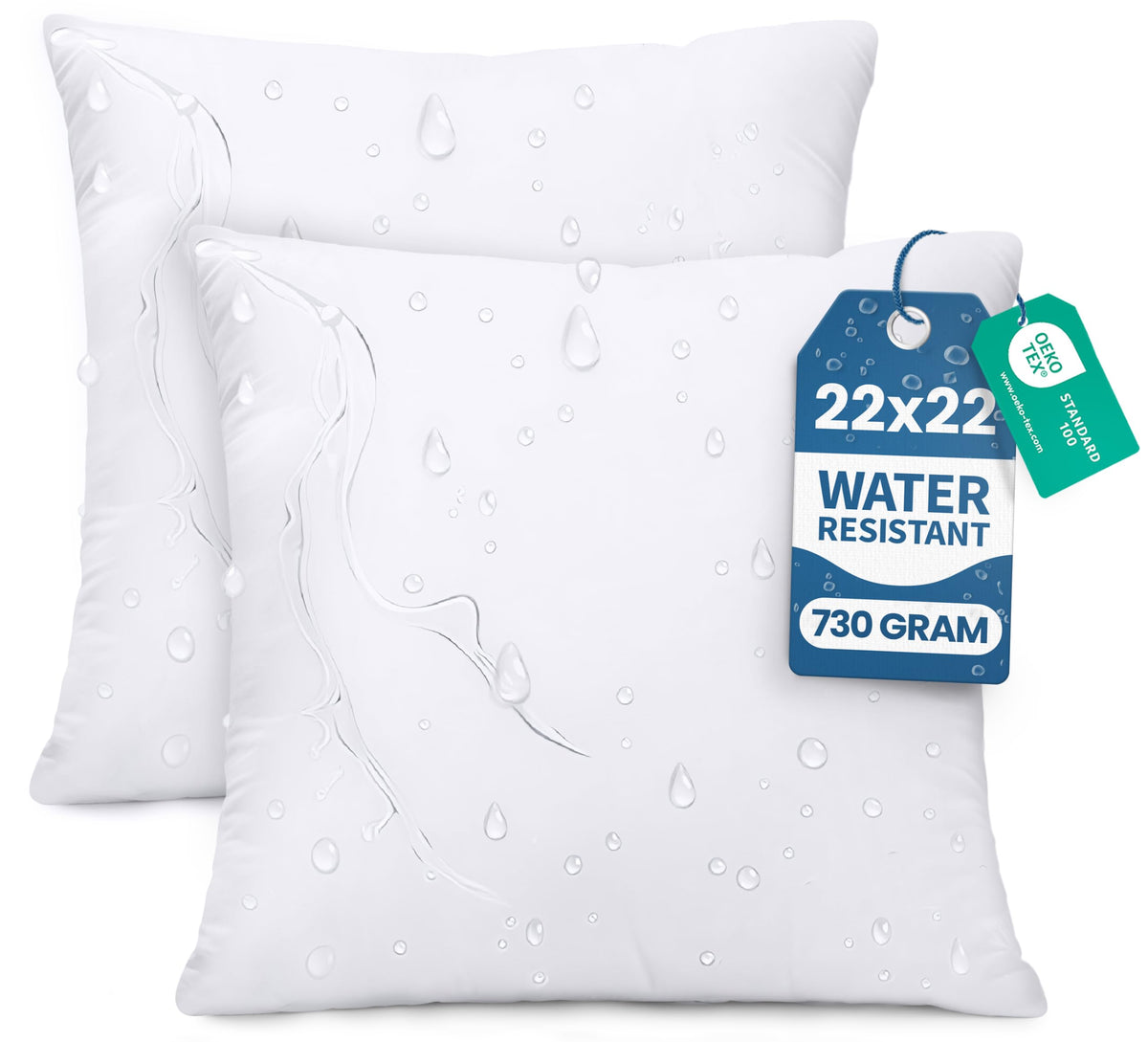 Utopia Bedding 18x18 Outdoor Pillows, Water Resistant Throw Pillows, 2-Pack
