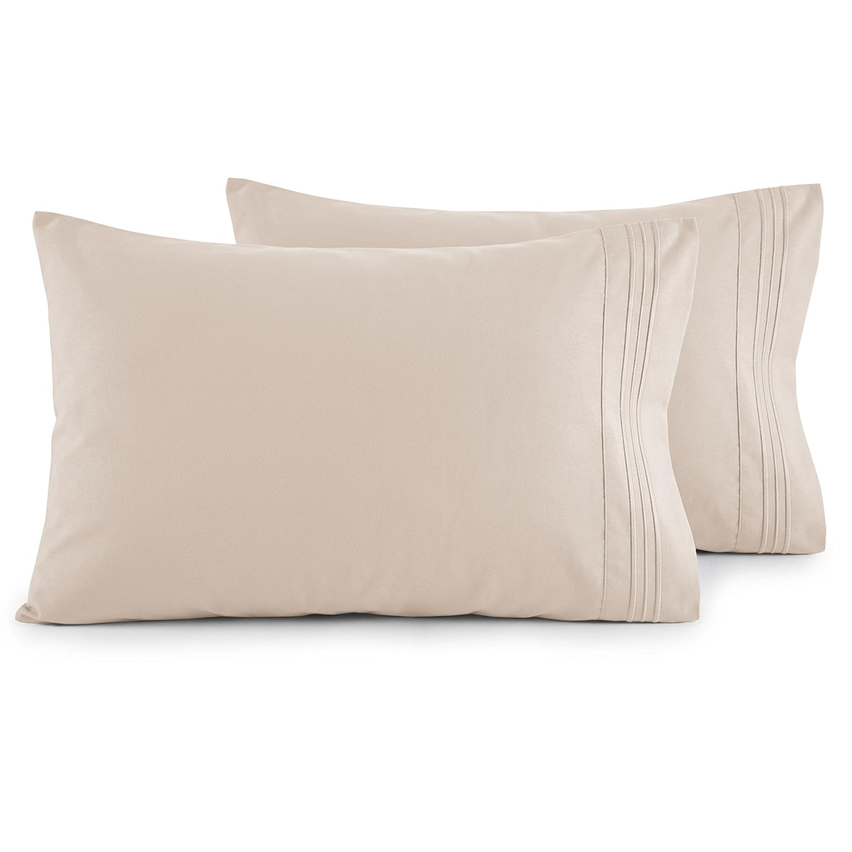 Elegant Comfort Luxury Ultra-Soft 2-Piece Pillowcase Set - 1500 Premium Hotel Quality Microfiber Double Brushed - Wrinkle Resistant, King Size, White