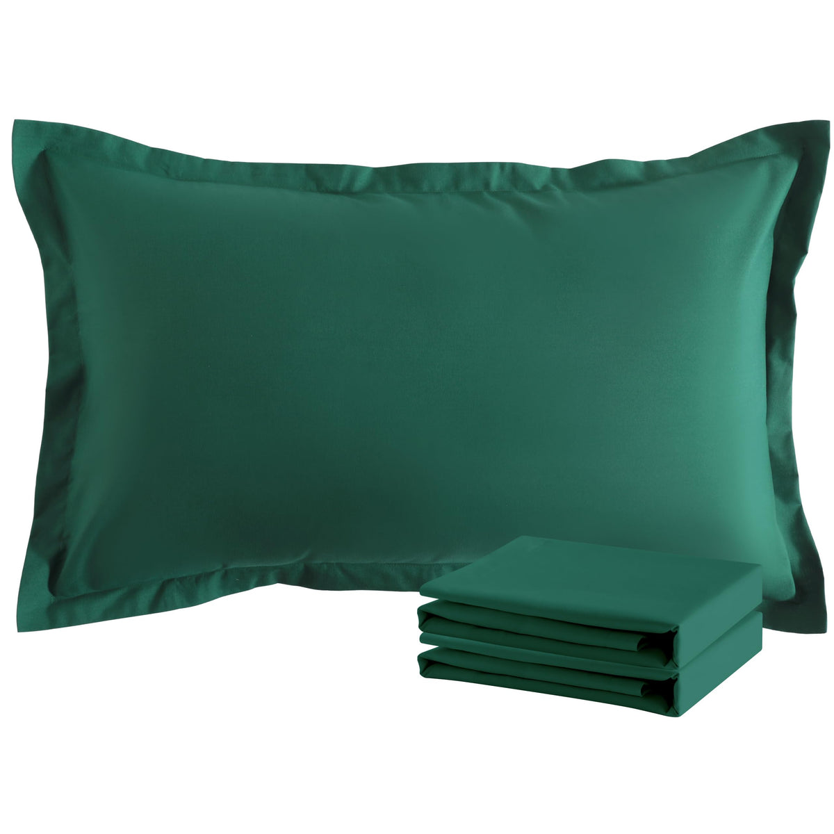 NTBAY Standard Pillow Shams, Set of 2, Microfiber, White
