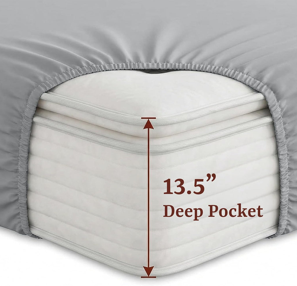 Peru Pima 415 Thread Count Percal King/Cal King Duvet Cover Set - 100% Peruvian Pima Cotton, 3 Piece (1 Cover, 2 Pillowcases) - Cooling, Crisp, Deep Pocket, Hotel Quality Bedding - Slate