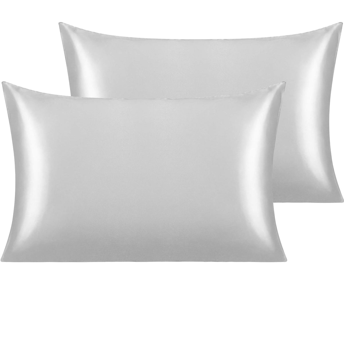 NTBAY Standard Satin Pillowcases, Set of 2, Black