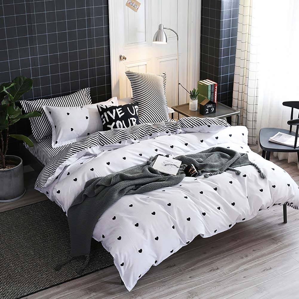 Nayoroom Gingham Duvet Cover Set Queen Pink White Plaid Checkered Bedding