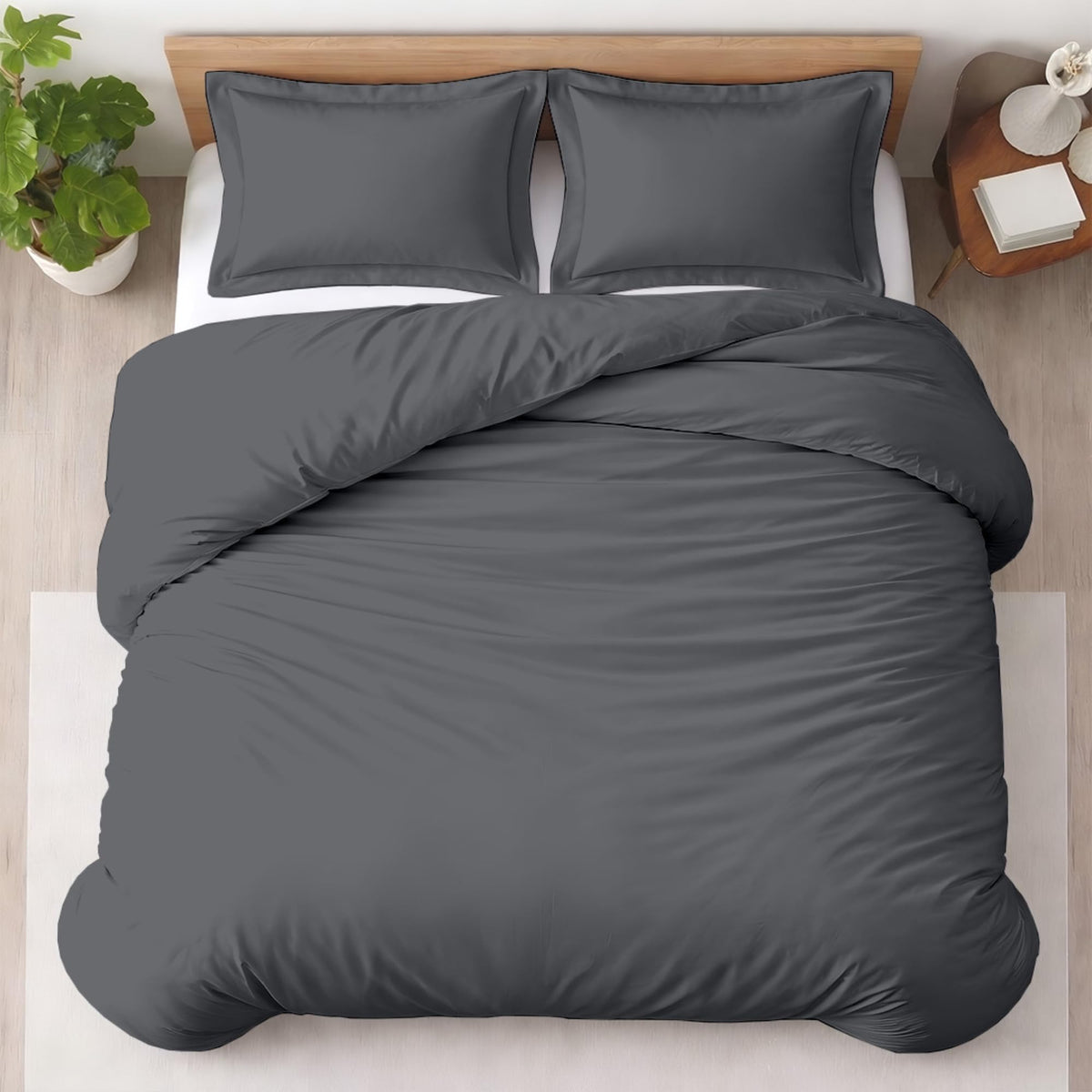 Kotton Culture 3 Pc Duvet Cover King Size Set-100% Egyptian Cotton 600 Thread Count Ultra Soft Premium Durable Comforter Cover Zipper Closure & Corner Ties - (Plum, 104" X 94")
