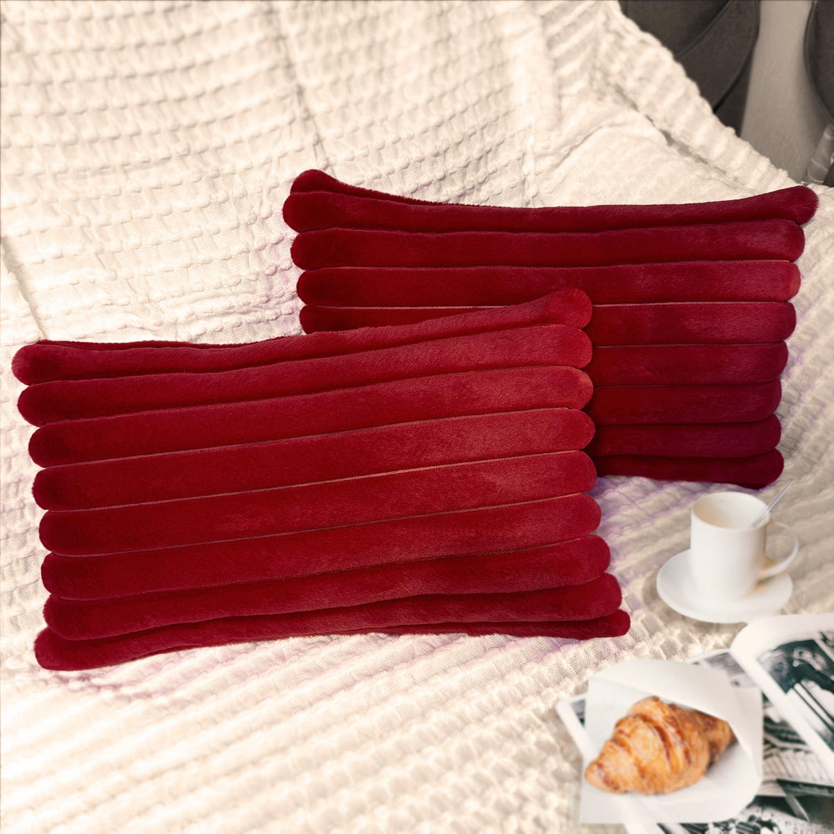 2 Pack 18x18 Pillow Cover Velvet Pillow Covers, Faux Fur Square Throw Pillow Covers for Living Room Decorations Throw Pillow Case, Throw Pillow Cover Cushion Cover for Home Sofa Bedroom Car, Grey