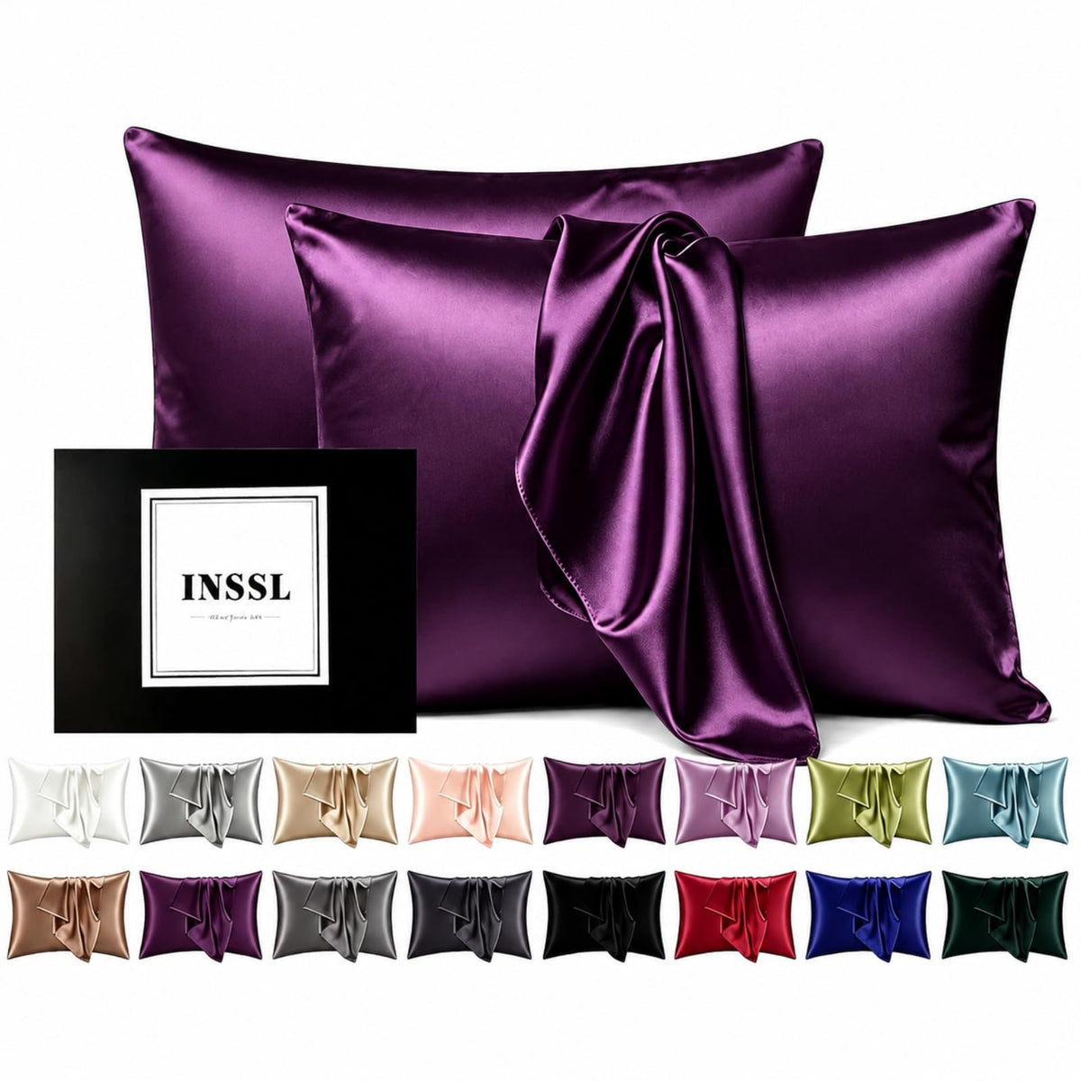 INSSL Silk Pillowcase for Women, Mulberry Silk Pillowcase for Hair and Skin and Stay Comfortable and Breathable During Sleep (Standard, Coral)