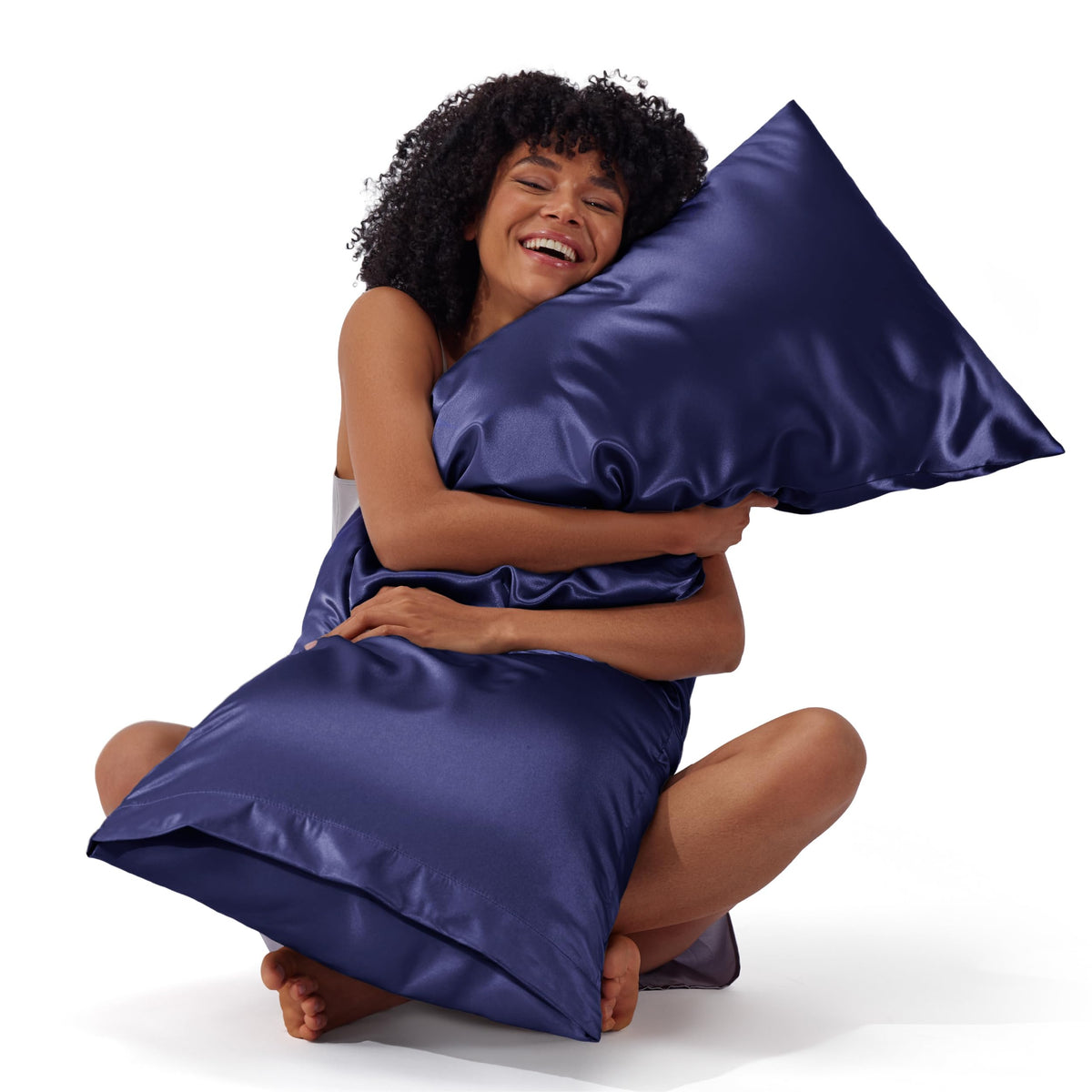 Bedsure Satin Pillowcases Queen Set of 2, Similar to Silk Pillow Cases Grey