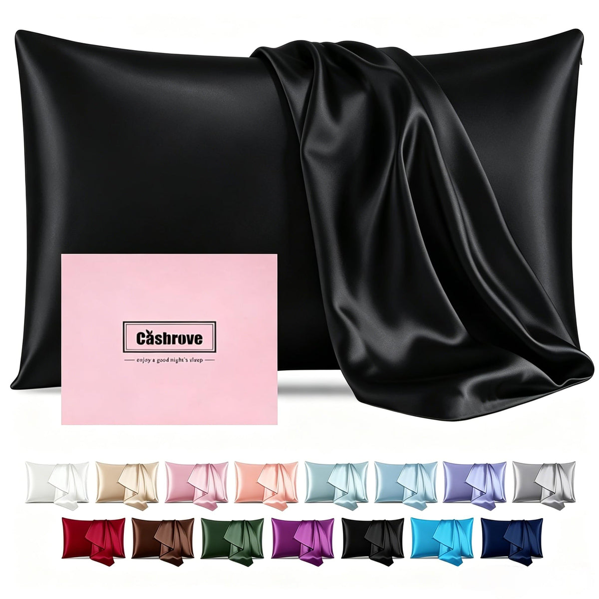 Silk Pillow Cases Mulberry Silk Pillowcases Soft Breathable Both Sided Natural Silk Pillowcase with Zipper Beauty Sleep Silk Pillow Cases 1 Pc for Gift (Standard, Cornflower Blue)