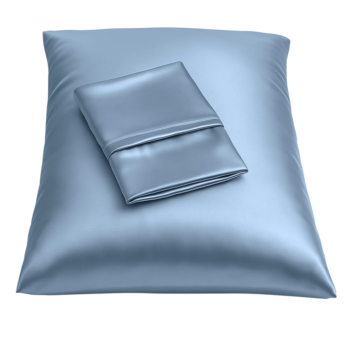 BLISSFORD Satin Pillowcase with Zipper, Like Silk Pillow Cases - Black