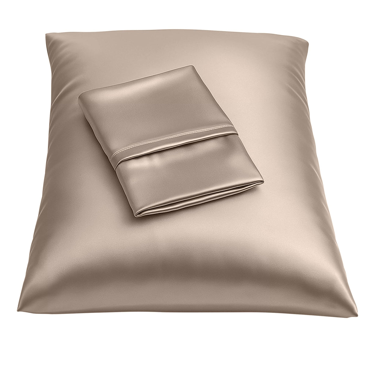 BLISSFORD Satin Pillowcase with Zipper, Like Silk Pillow Cases - Black