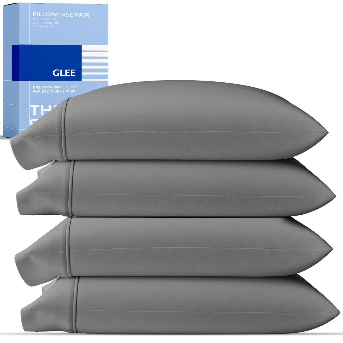 THREAD SPREAD 100% Cotton Pillow Cases Queen Size Set of 2 - Luxury 400 Thread Count Queen Pillow Cases (White), Soft Cooling Breathable Hotel Cotton Pillowcases, Fits Standard Pillows