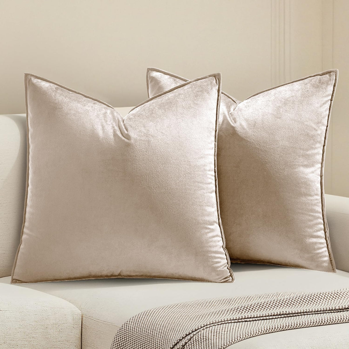 MIULEE Decorative Dark Brown Velvet Throw Pillow Covers for Couch 18x18 in