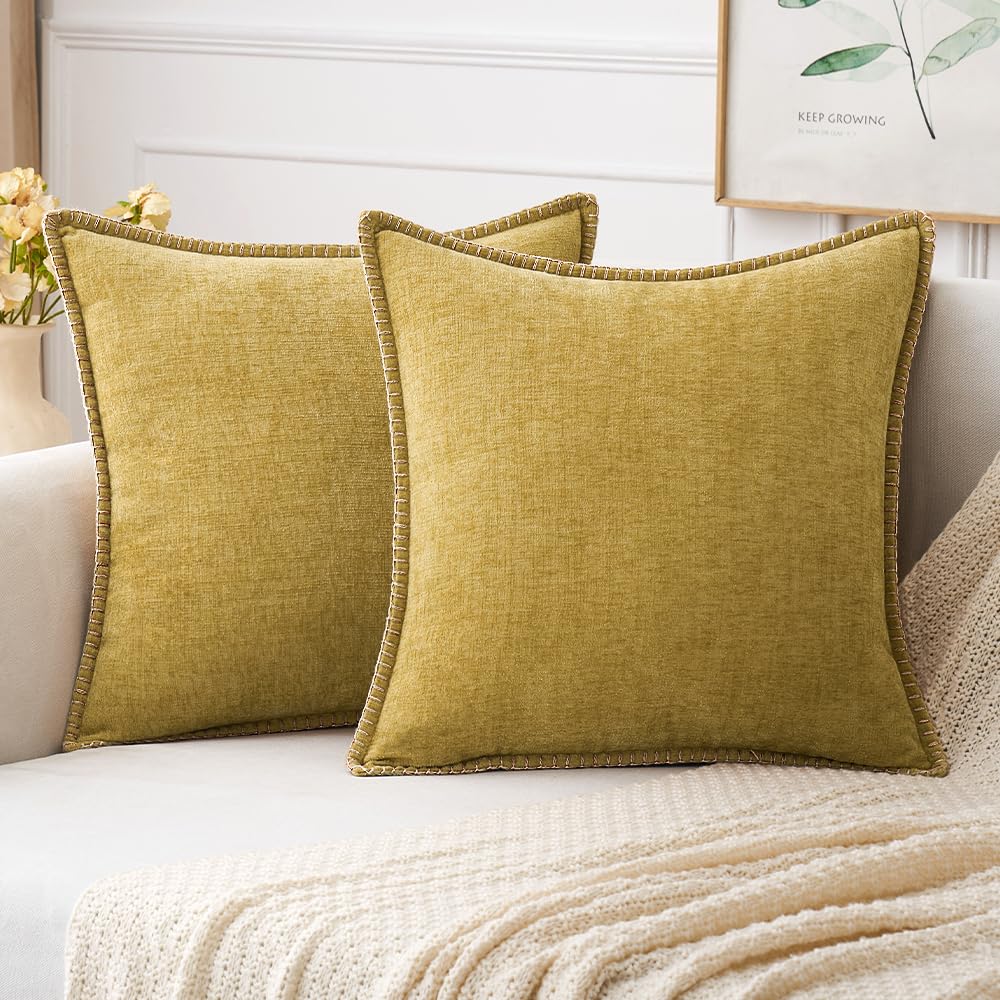 MIULEE Decorative Couch Throw Pillow Covers 18x18 Inch Navy 2 Pack