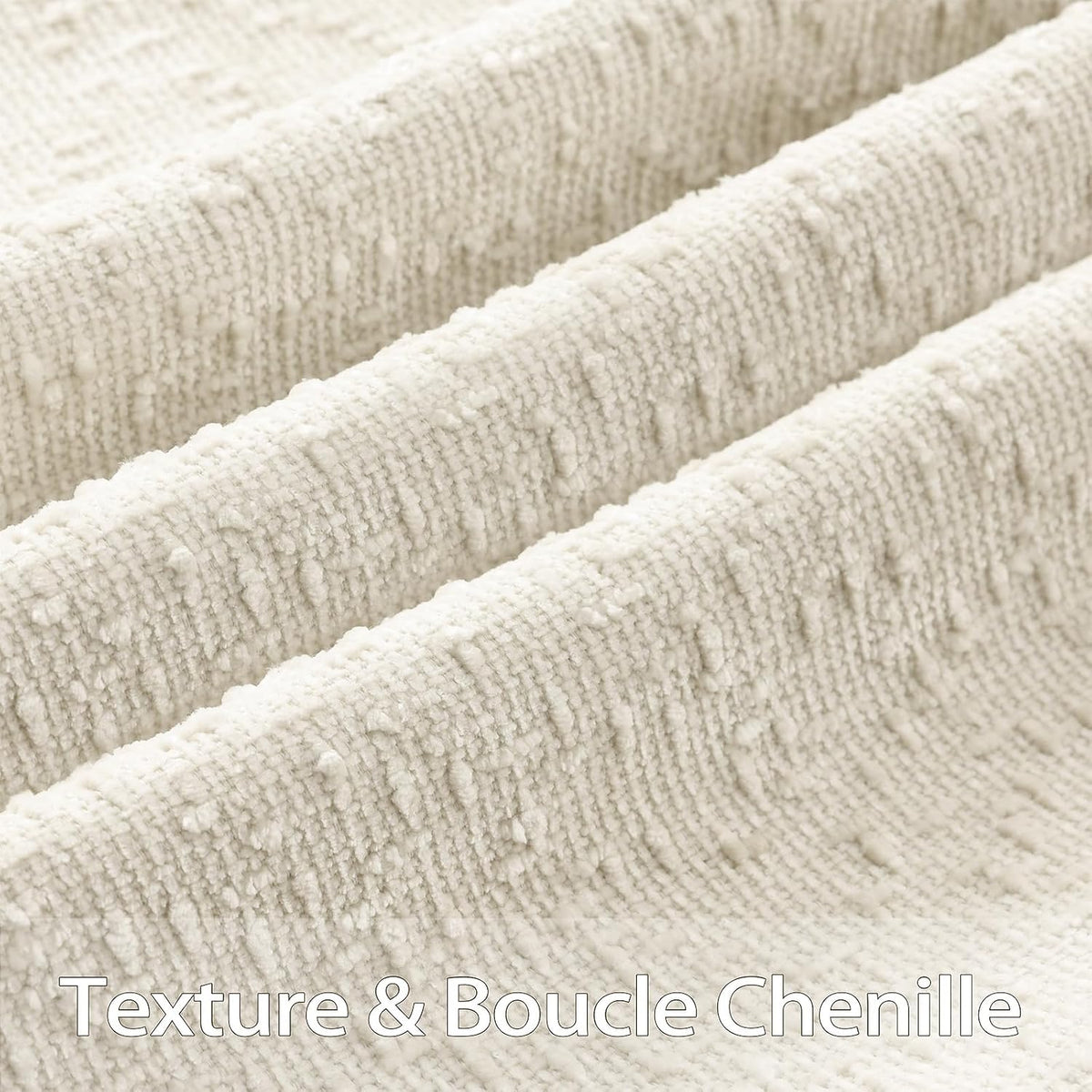 decorUhome Textured Cream White Chenille Throw Pillow Covers 20x20 Set of 2