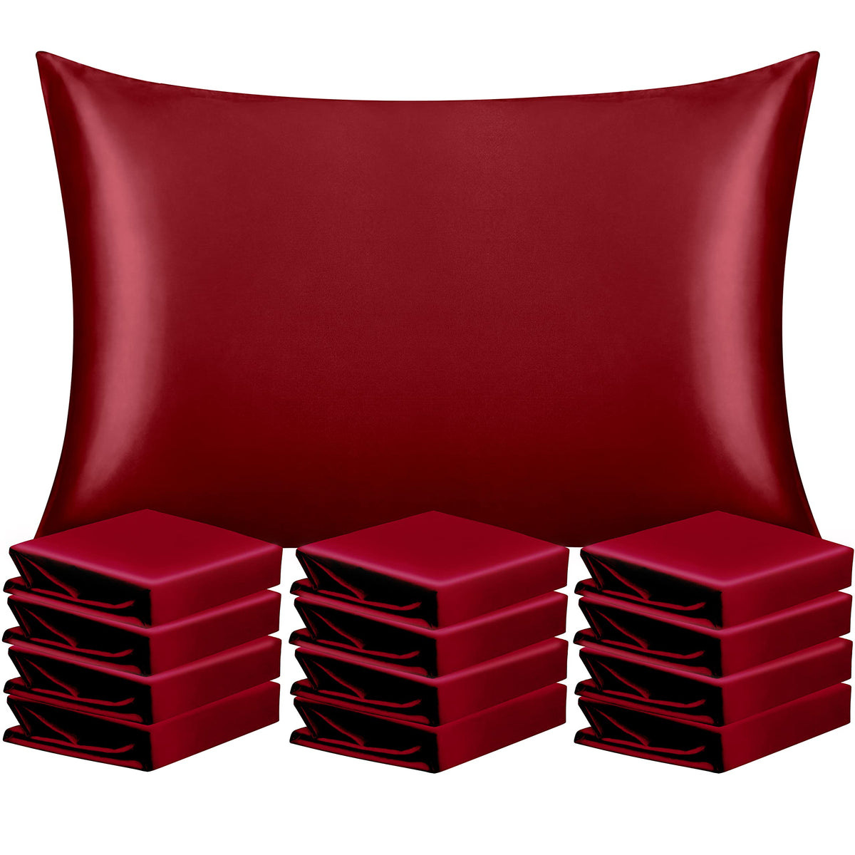 NTBAY Standard Satin Pillowcases, Set of 2, Black