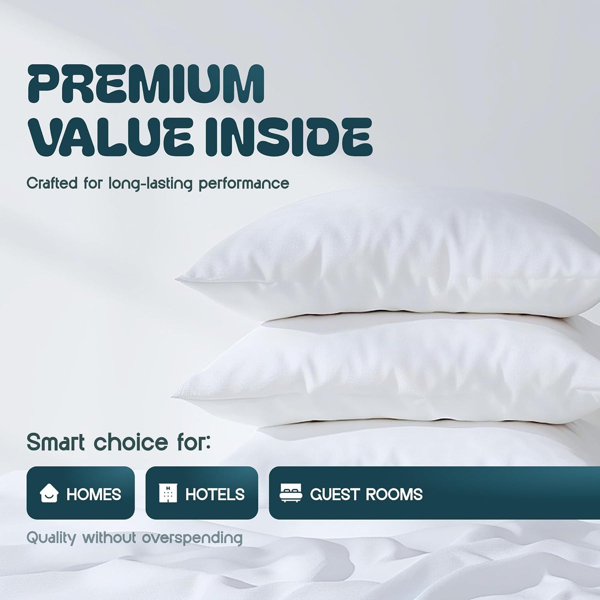 White Classic King Pillow Covers with Zipper 2 Pack - 20 x 36 Ultra-Soft, Cozy and Noiseless King Pillow Protector, 200 Thread Count, Fade-Resistant Pillow Shams