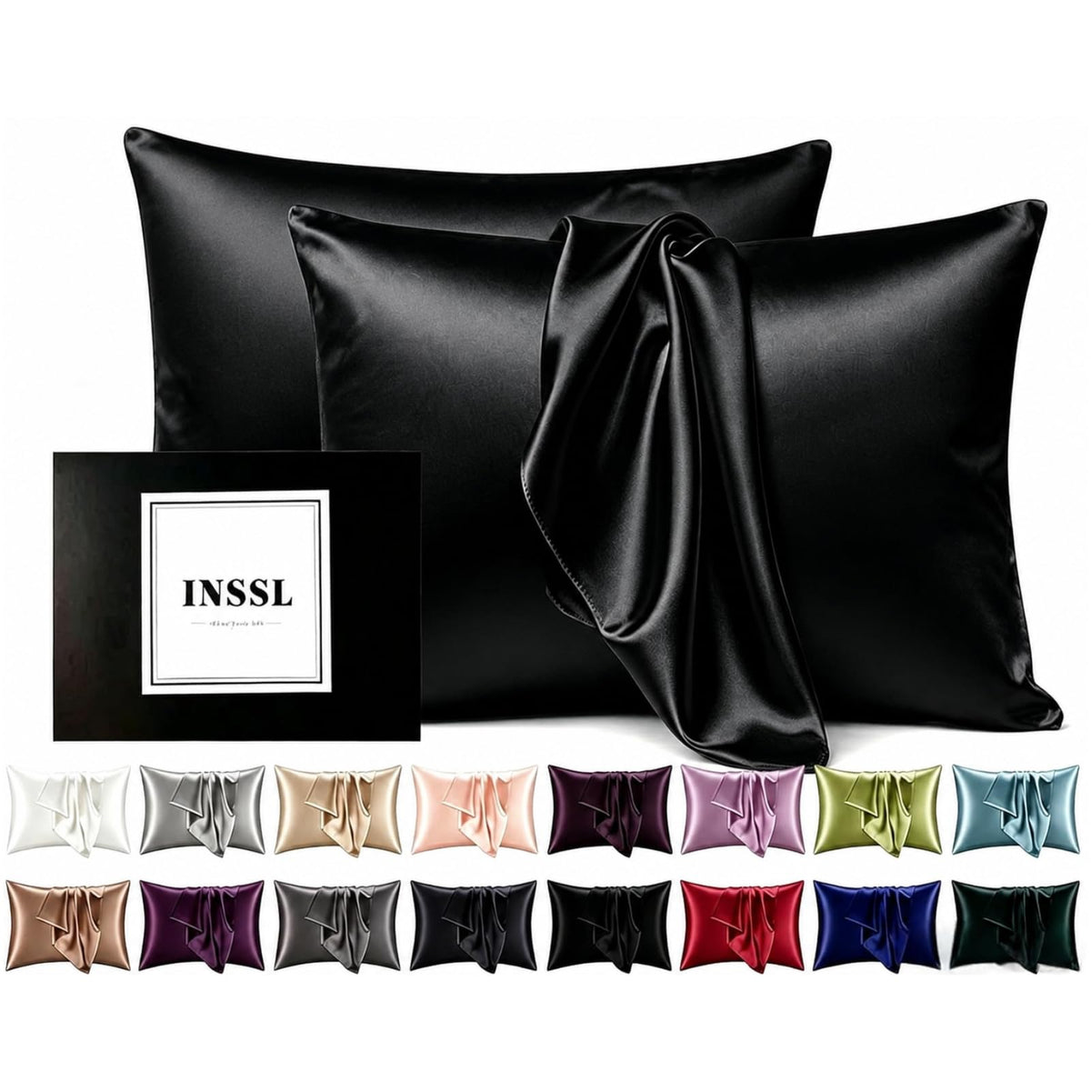 INSSL Silk Pillowcase for Women, Mulberry Silk Pillowcase for Hair and Skin and Stay Comfortable and Breathable During Sleep (Standard, Coral)