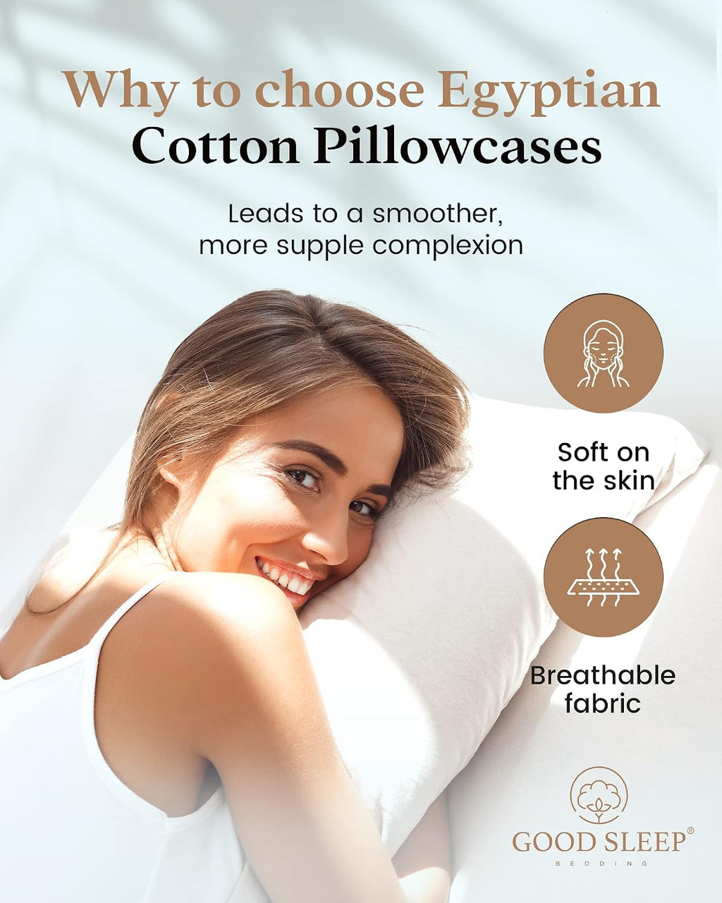 Pillow Cases Standard Size Set of 4, 800 TC, 100% Egyptian Cotton - White