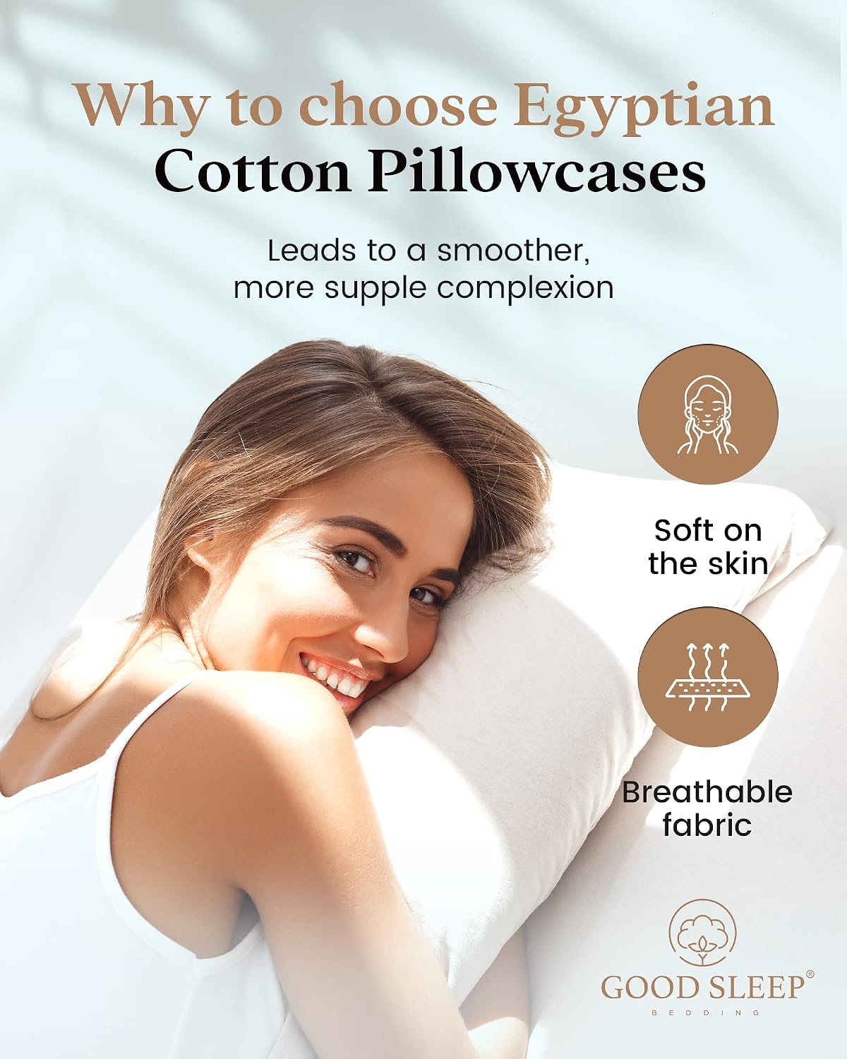 Pillow Cases Standard Size Set of 4, 800 TC, 100% Egyptian Cotton - White