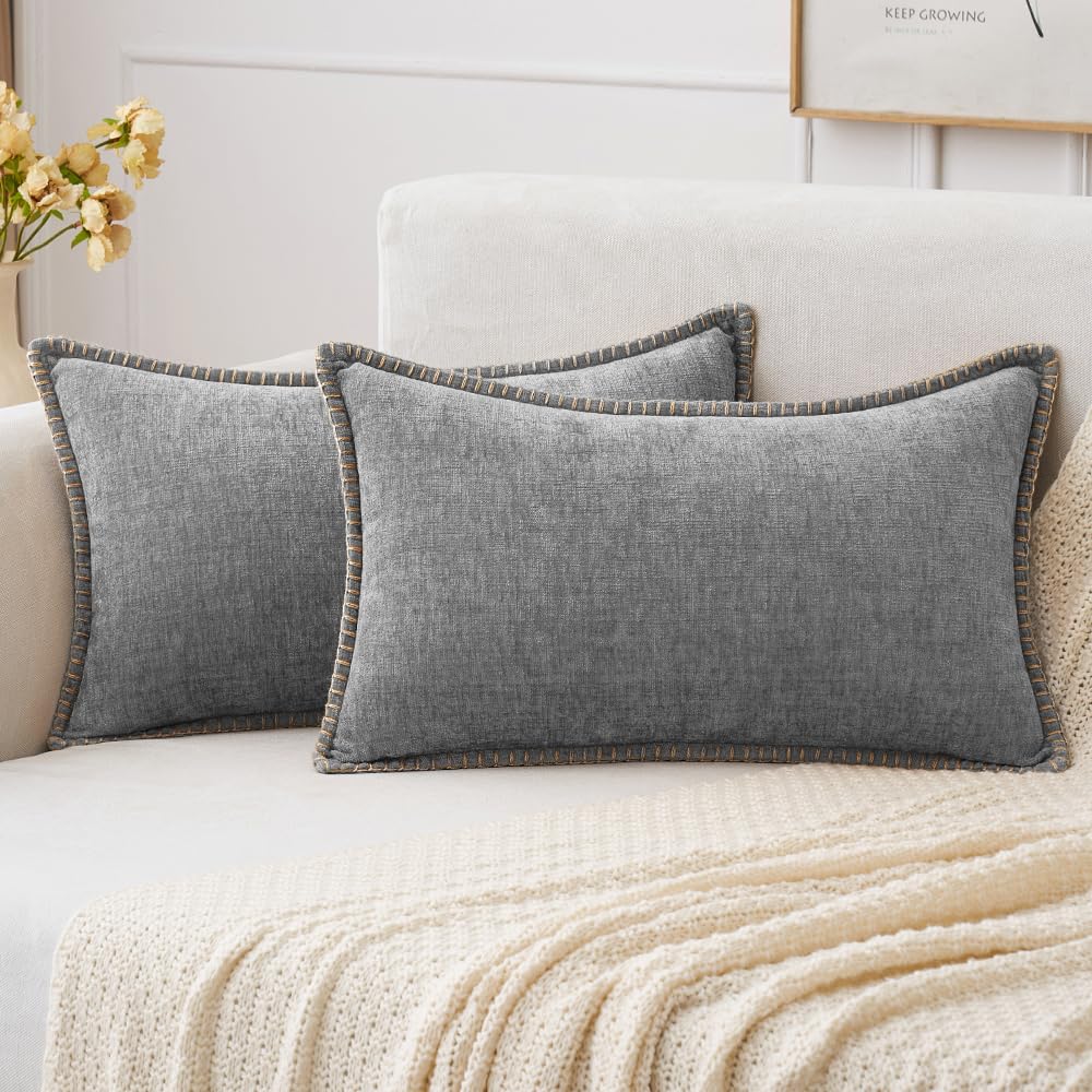 MIULEE Decorative Couch Throw Pillow Covers 18x18 Inch Navy 2 Pack