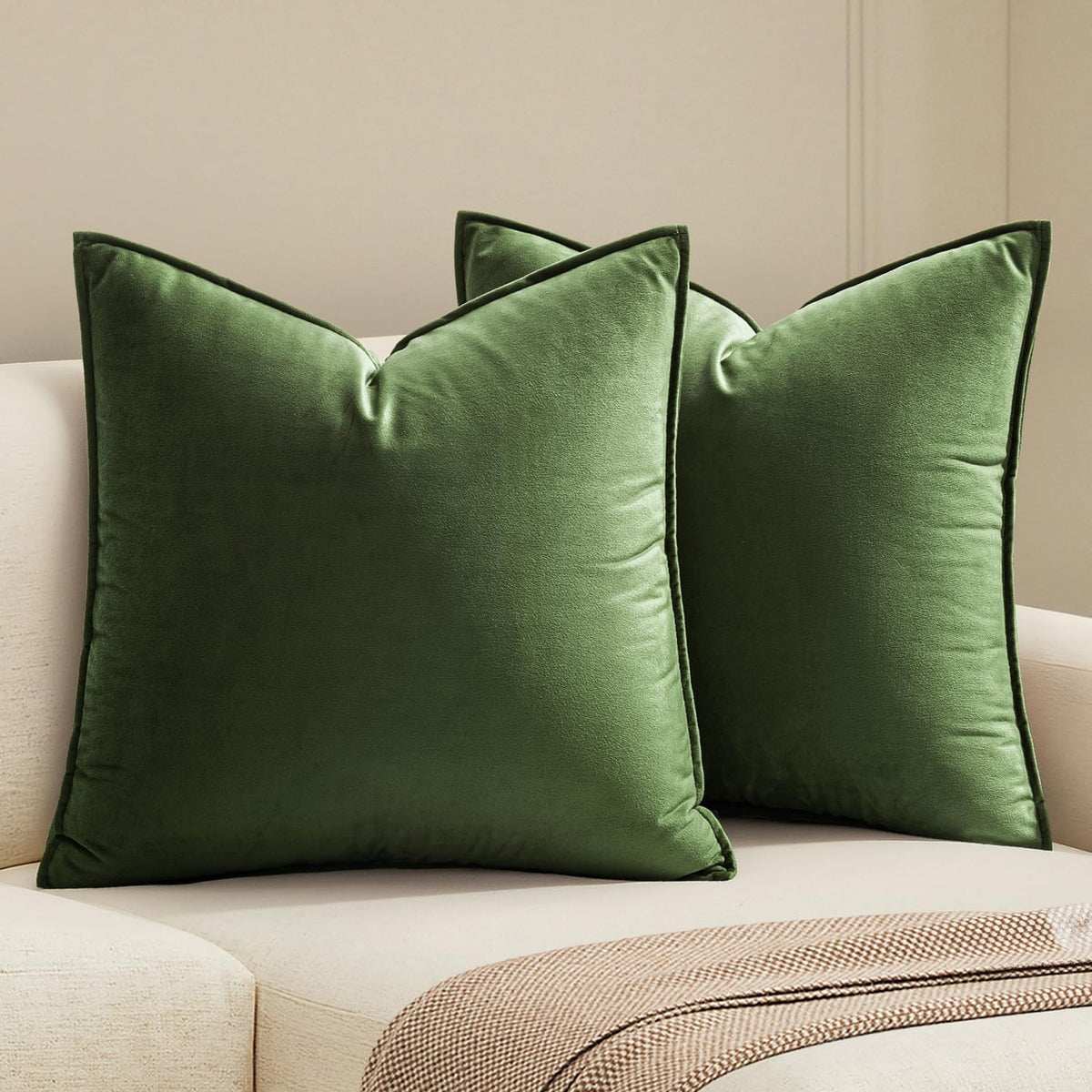 MIULEE Decorative Dark Brown Velvet Throw Pillow Covers for Couch 18x18 in