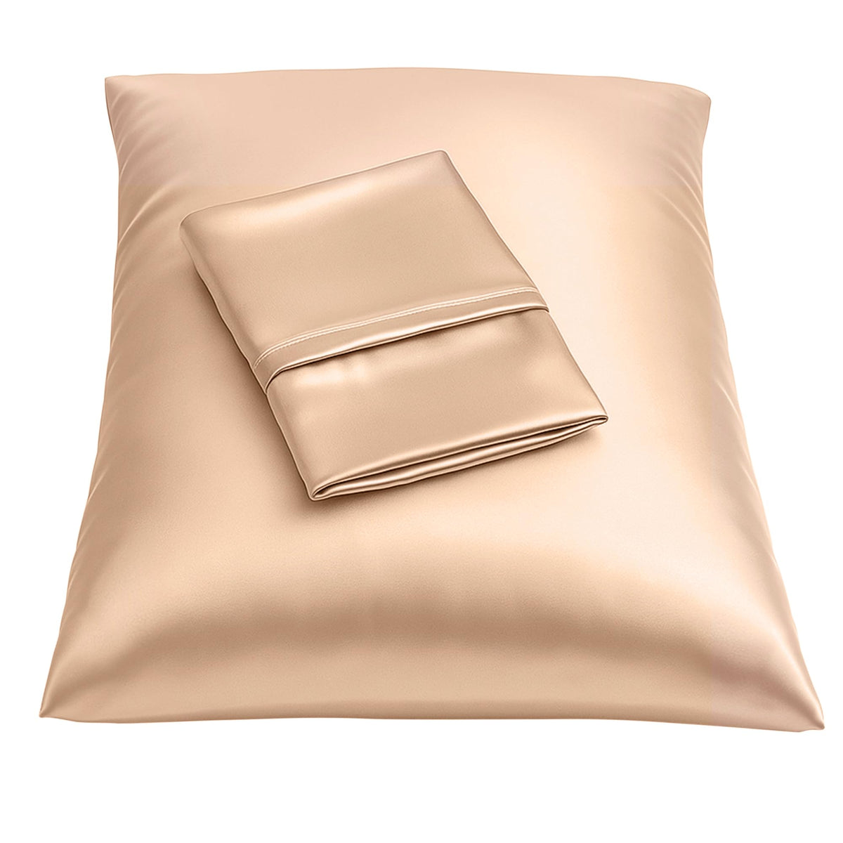 BLISSFORD Satin Pillowcase with Zipper, Like Silk Pillow Cases - Black