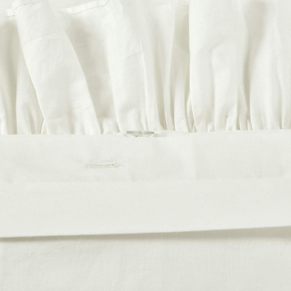 Lush Decor Reyna Ruffle Cotton Duvet Cover Set 3 Piece Set Full/ Queen, White - Queen Size Bedding Set - White Duvet Queen- Ruffled Bedding - Coquette Decor