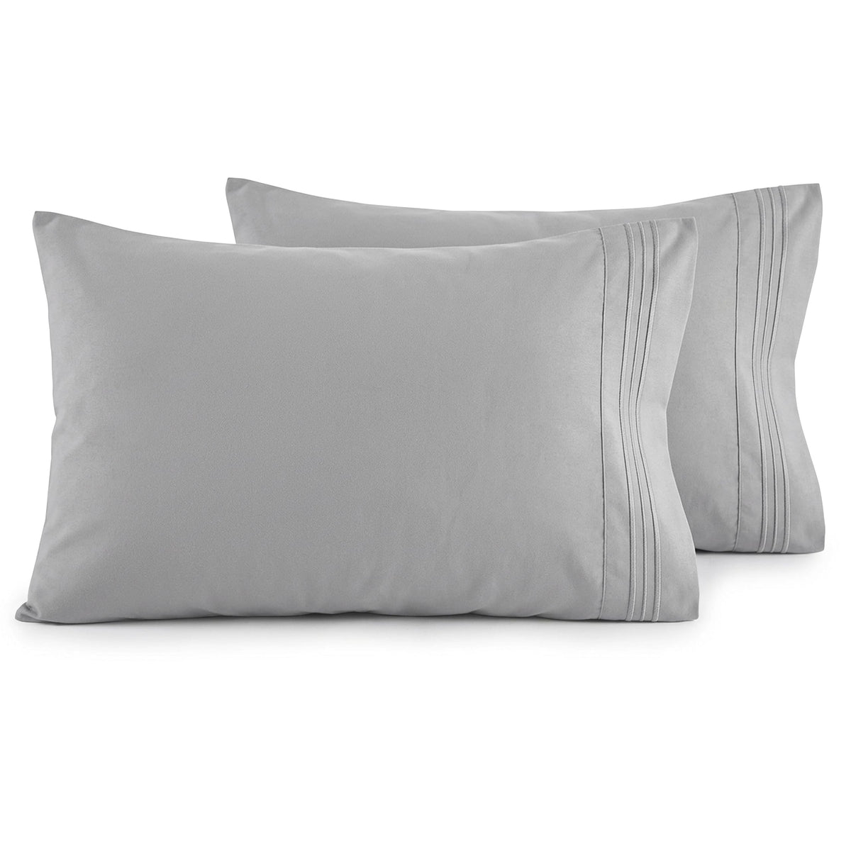 Elegant Comfort Luxury Ultra-Soft 2-Piece Pillowcase Set - 1500 Premium Hotel Quality Microfiber Double Brushed - Wrinkle Resistant, King Size, White