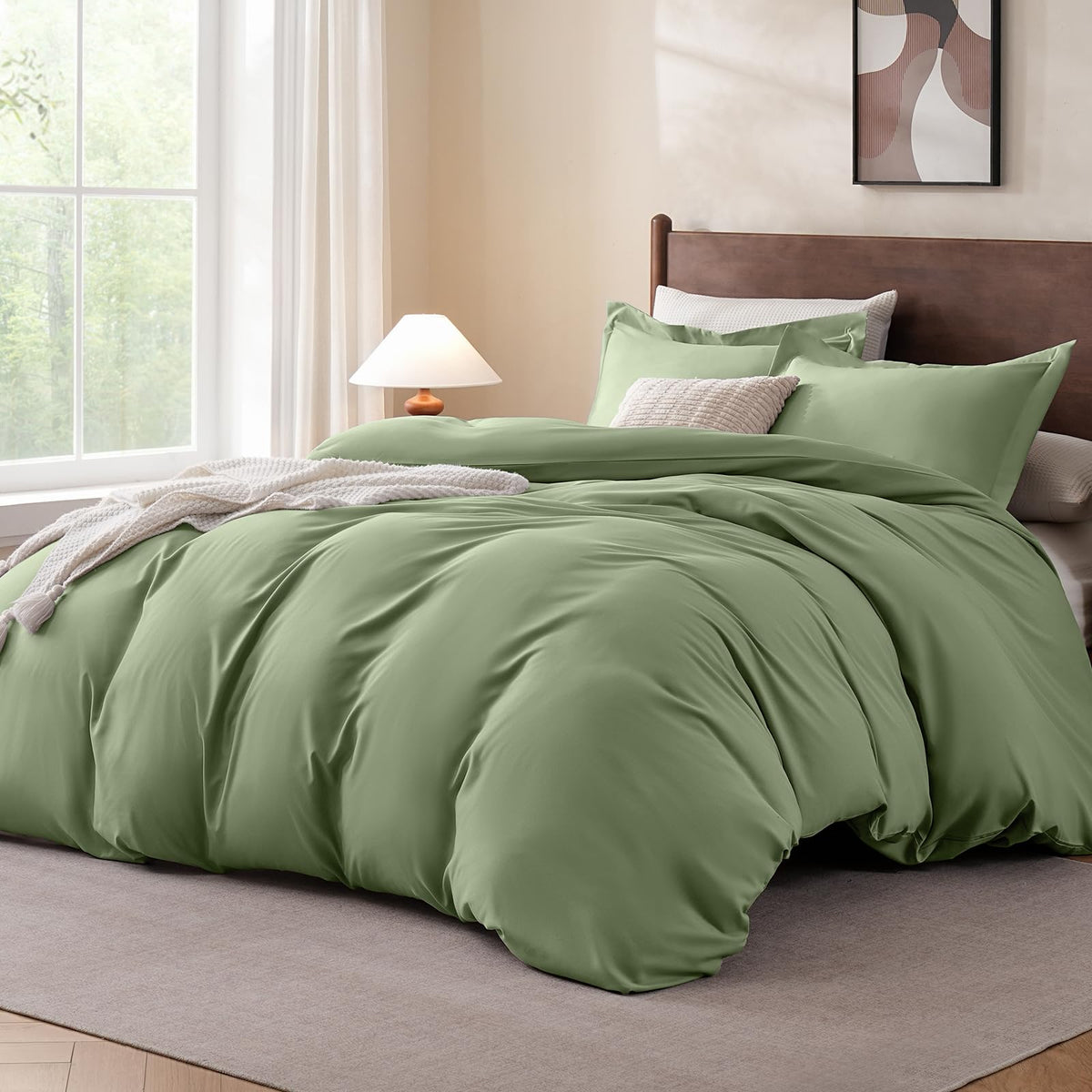FreshCulture Duvet Cover King Size - 3 Pieces Microfiber Duvet Cover Set with Zipper Closure - Lightweight & Easy Care - 1 Comforter Cover & 2 Pillow Shams - Comforter Not Included (Baby Blue)