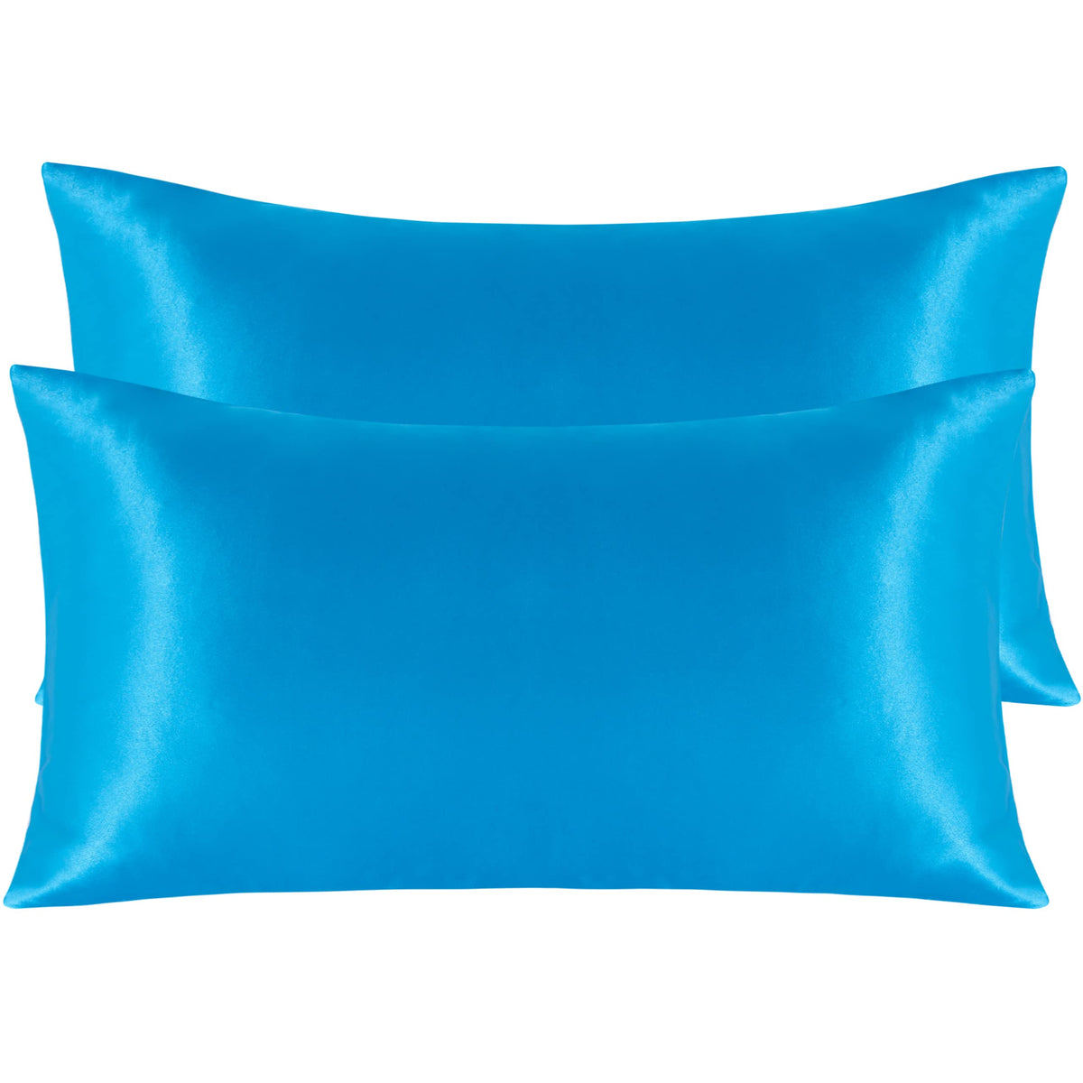 NTBAY Standard Satin Pillowcases, Set of 2, Black