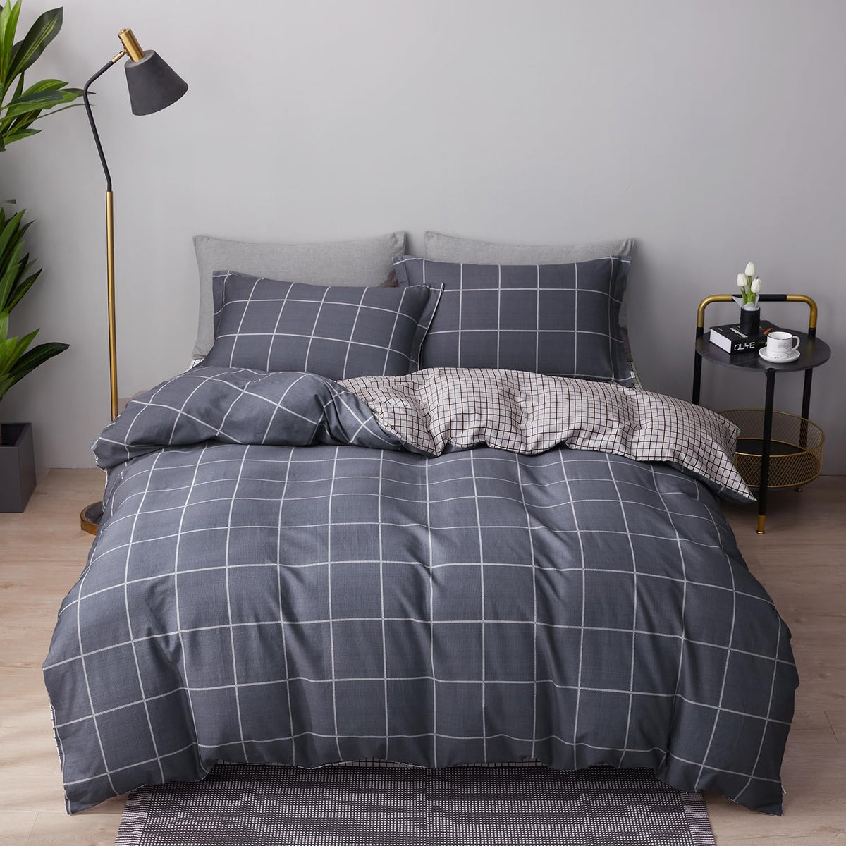 Duvet Cover Set King Size 100% Organic Cotton Pirate Black, SAPHREAS 3 Pcs Soft Bedding Comforter Cover with Zipper Closure & Corner Ties, Comforter Not Included