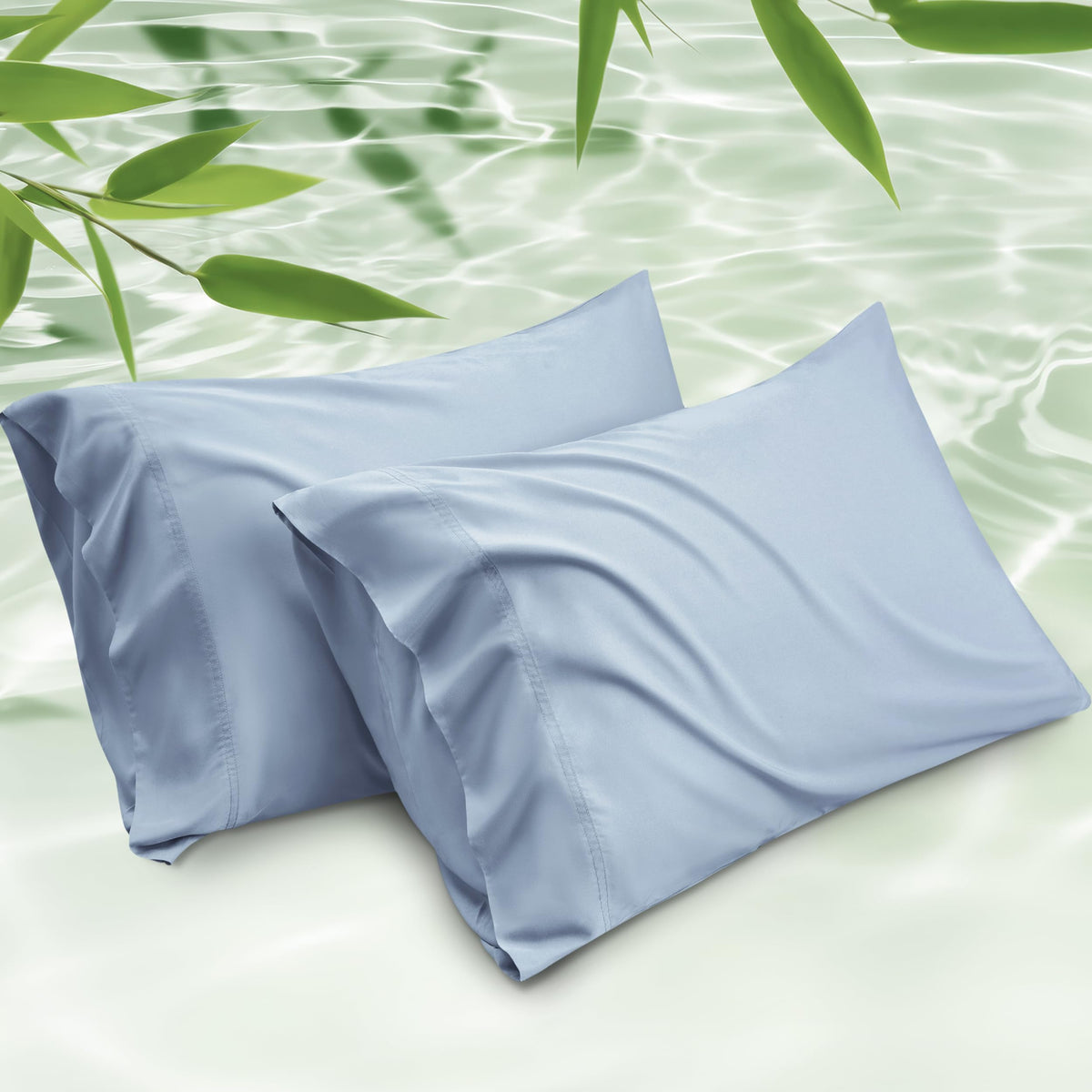 Bedsure White Pillow Cases Queen Set of 2, 100% Rayon Derived from Bamboo