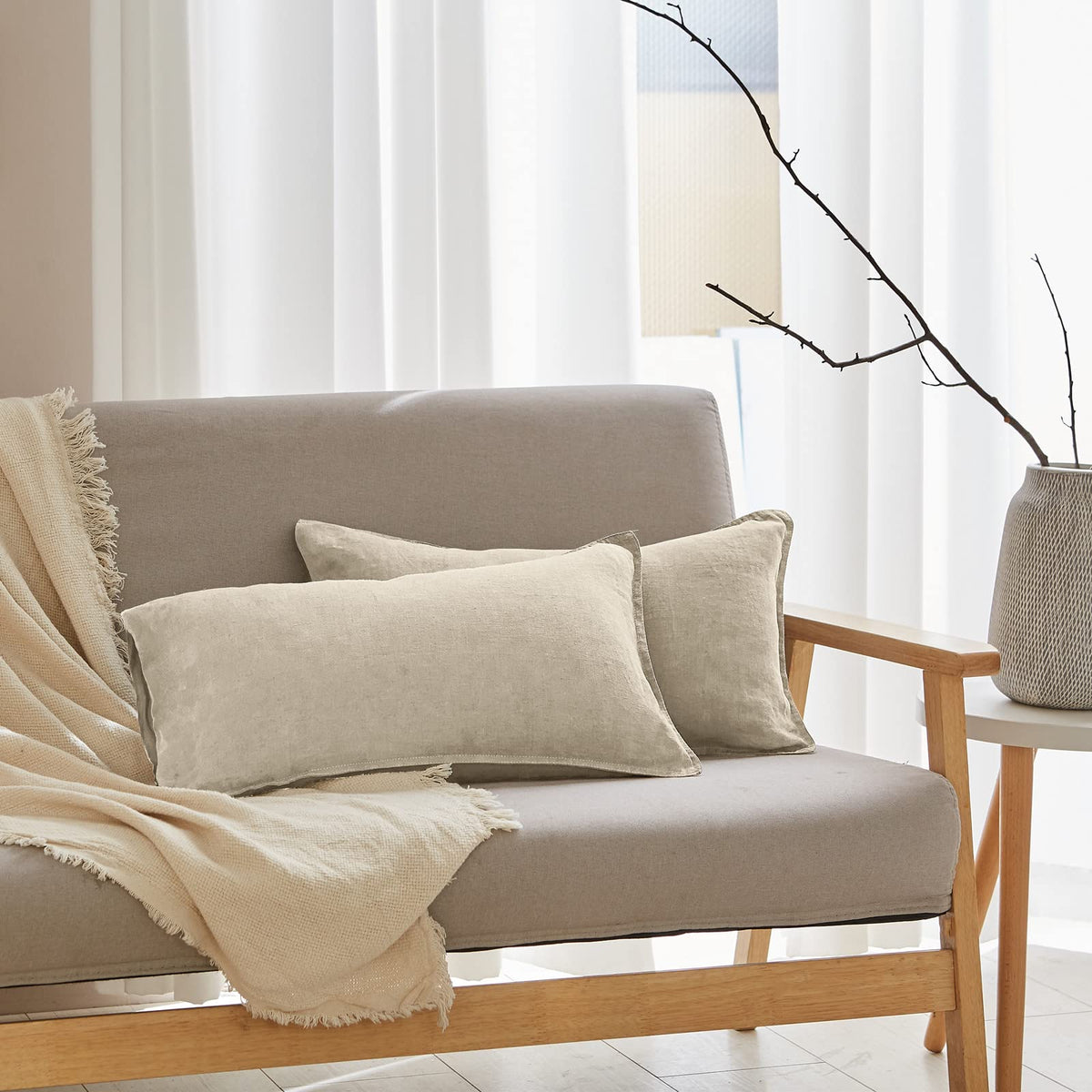 Simple&Opulence 100% French Flax Linen Duvet Cover Set with Embroidery Washed - 3 Pieces (1 Duvet Cover with 2 Pillow Shams) with Button Closure Soft Breathable Farmhouse - Linen, King Size