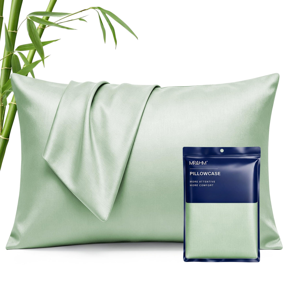 MR&HM Queen Pillowcase Set of 2, Cooling & Breathable, Dark Grey, 20"x30"