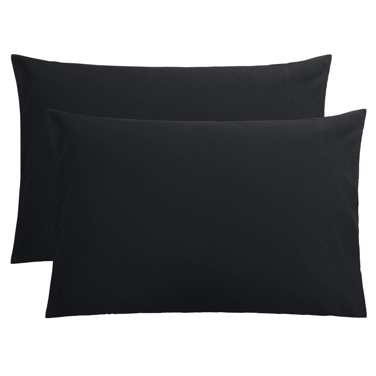 FLXXIE 2-Pack Microfiber Queen Pillow Cases, Envelope Closure, Black