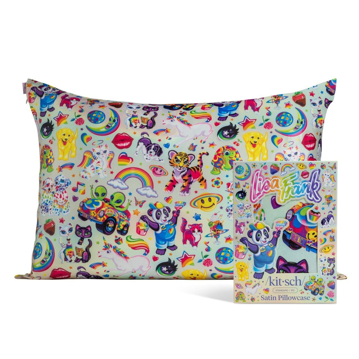 Bridgerton x Kitsch Satin Pillowcase W/Zipper - Size 19x26, Wisteria