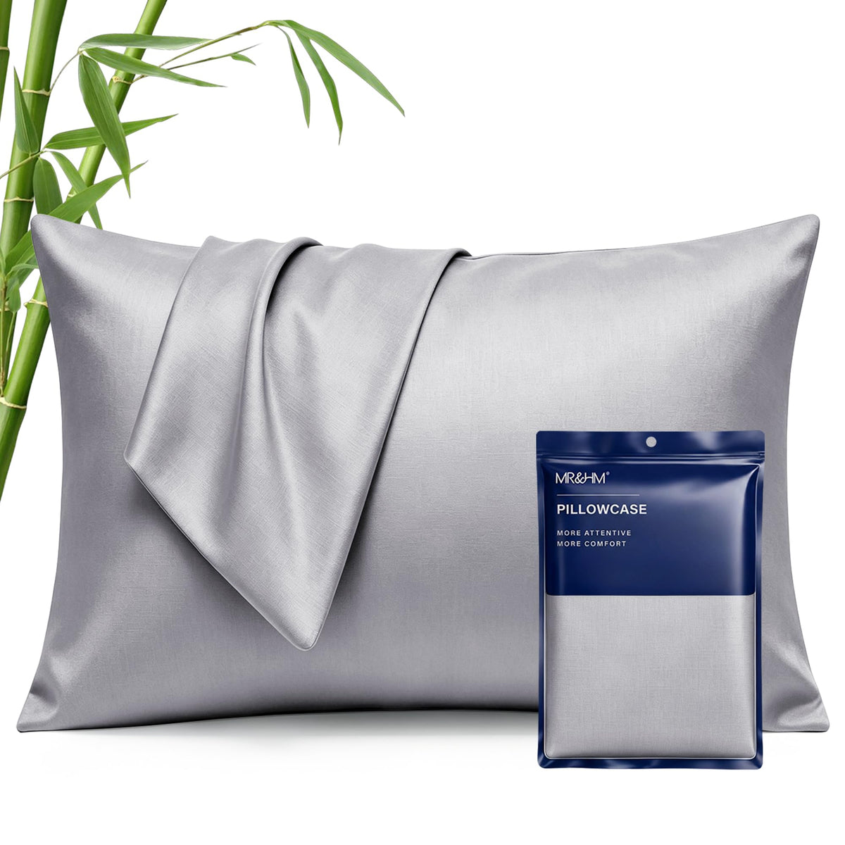 MR&HM Queen Pillowcase Set of 2, Cooling & Breathable, Dark Grey, 20"x30"