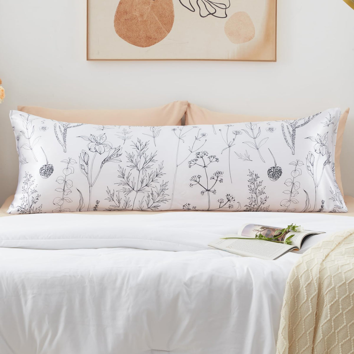 EXQ Home Satin Pillowcase for Hair and Skin Queen - Printed Black Sun