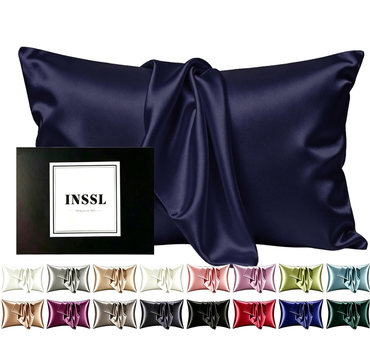 INSSL Silk Pillowcase for Women, Mulberry Silk Pillowcase for Hair and Skin and Stay Comfortable and Breathable During Sleep (Standard, Coral)