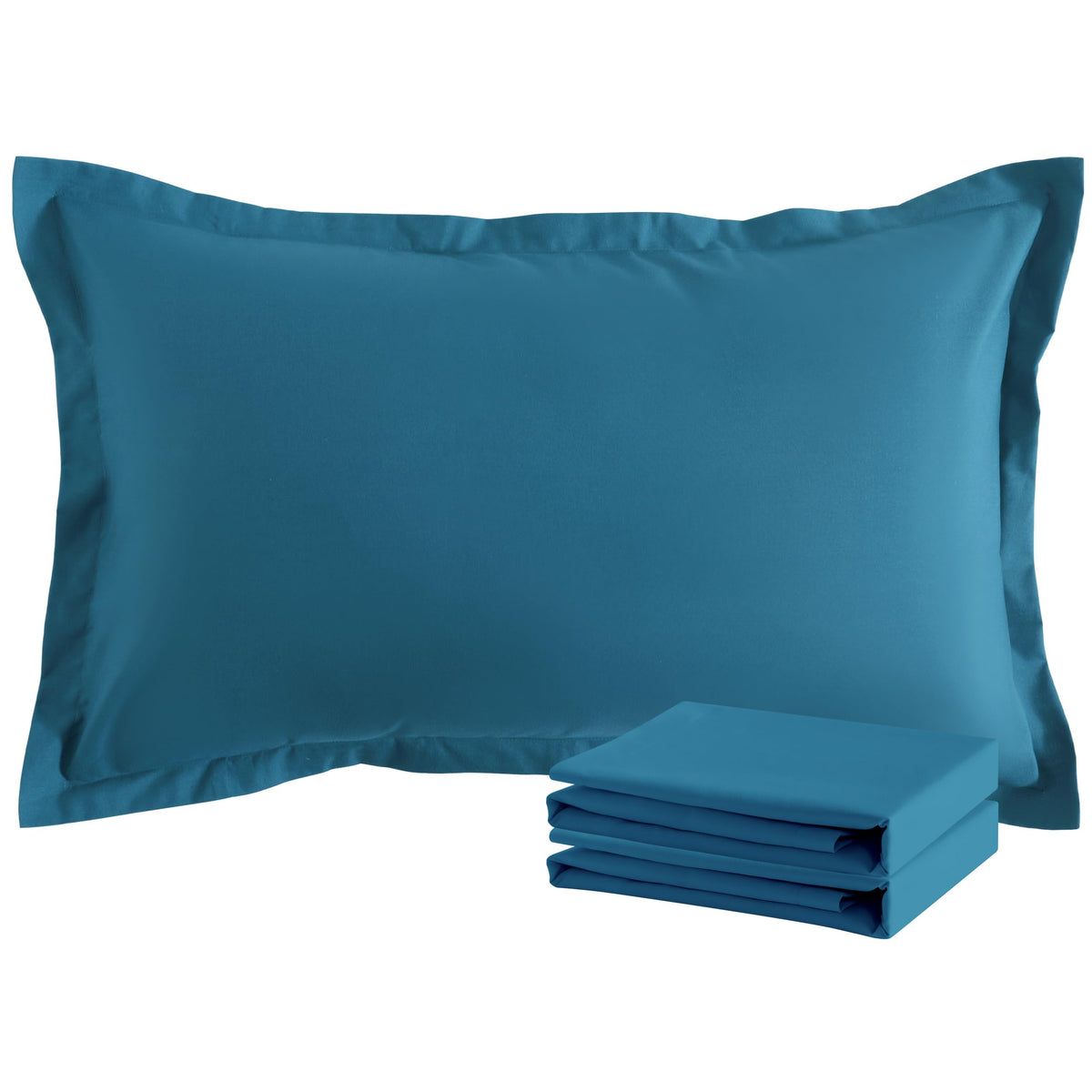 NTBAY Standard Pillow Shams, Set of 2, Microfiber, White