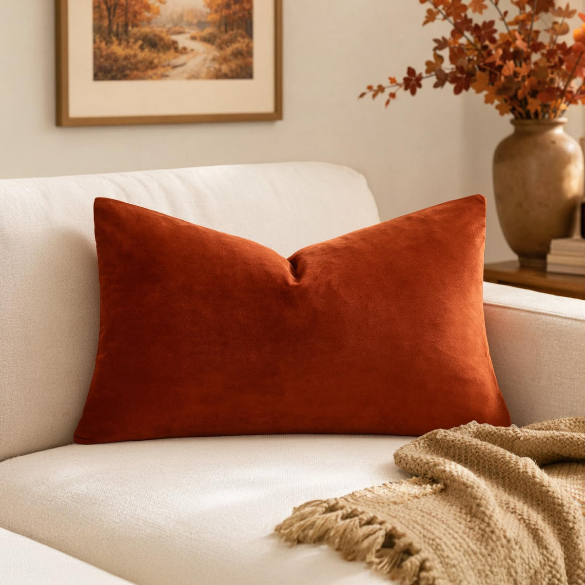 MIULEE Velvet Pillow Cover Soft Luxury Decorative Throw Pillow Cover Single Rectangle Cushion Case for Spring Couch Sofa Bedroom Car Decor,12x20 Inch Sage Green