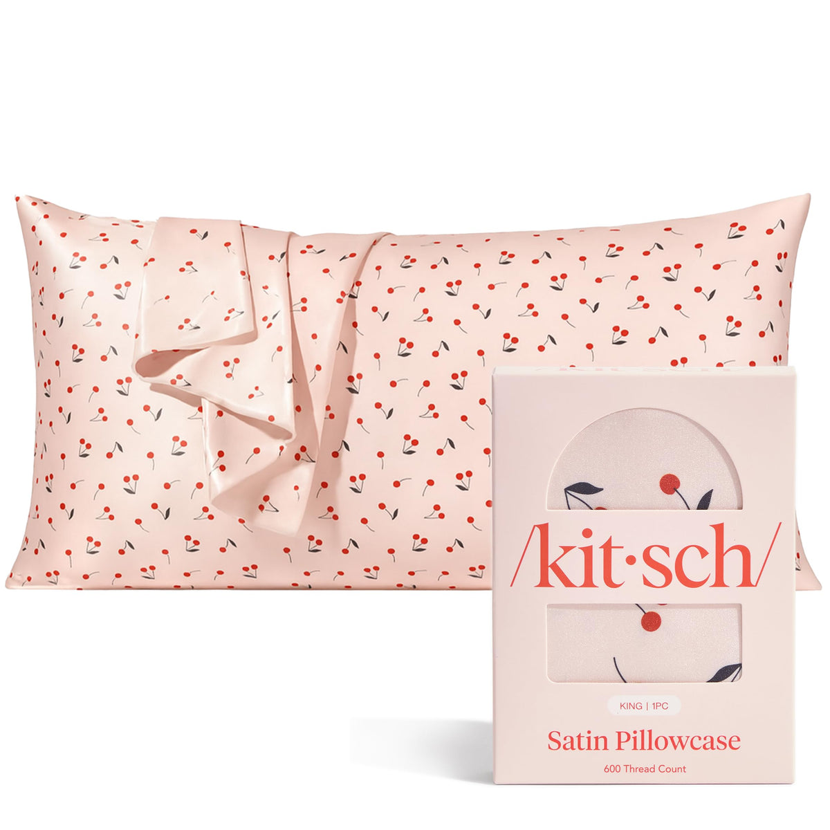 Kitsch Satin Pillowcase with Zipper - Standard Size, Ivory