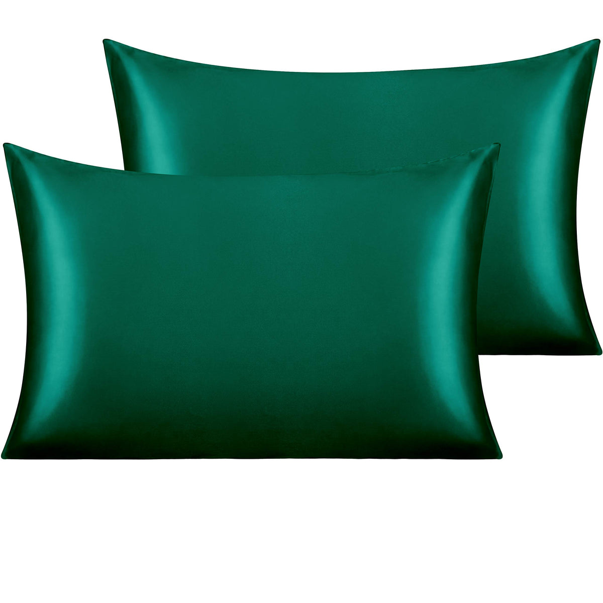 NTBAY Standard Satin Pillowcases, Set of 2, Black