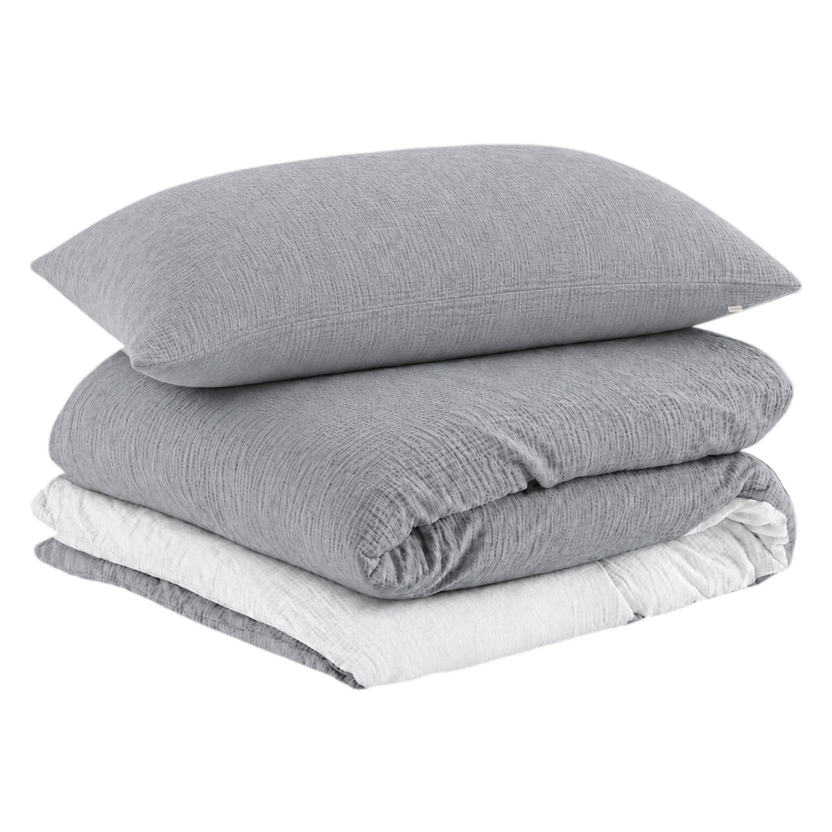 EMME Muslin Cotton Duvet Cover Set Linen Like Cream White Queen